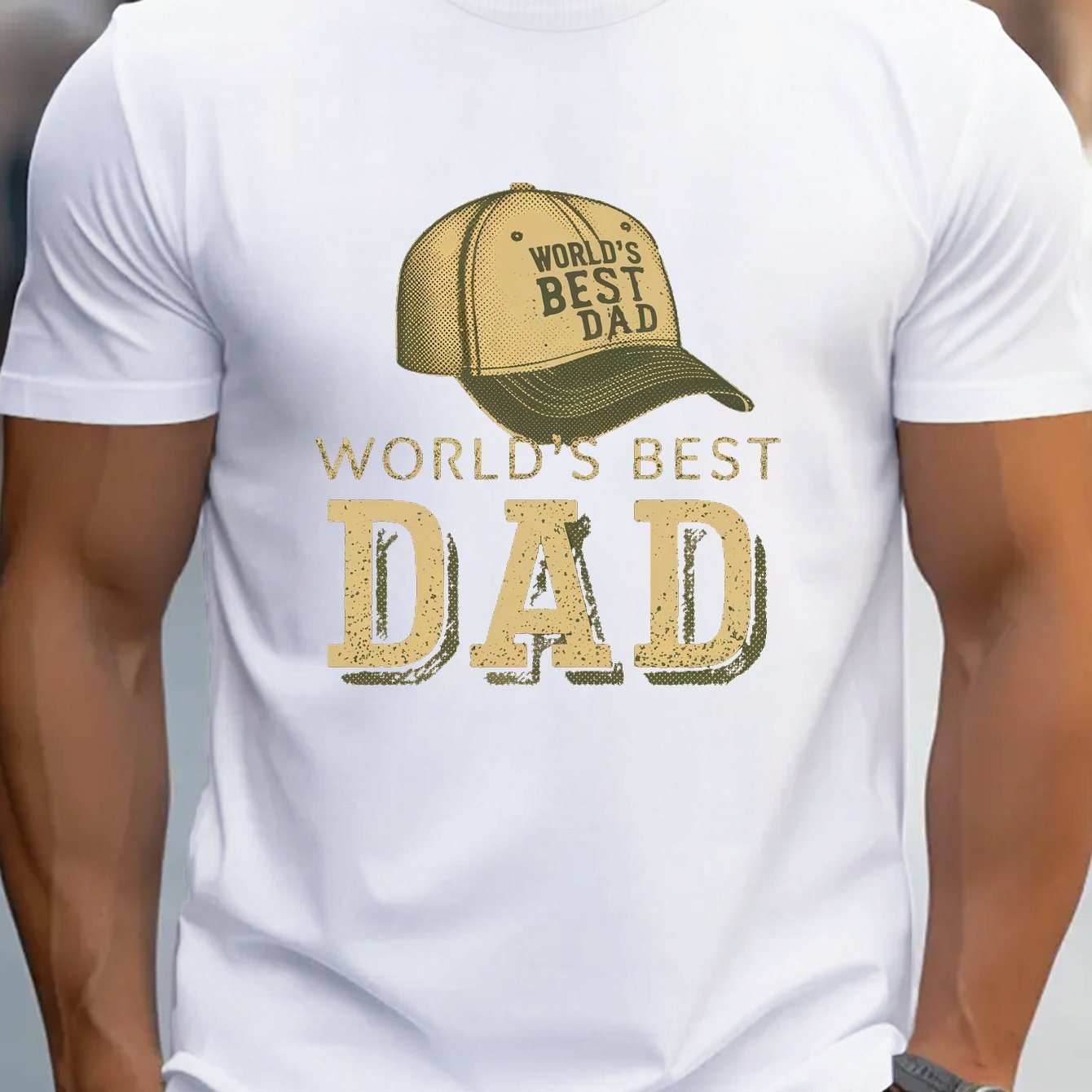 TEMU Vintage Father S Day Pure Cotton Men's T-shirt Fit