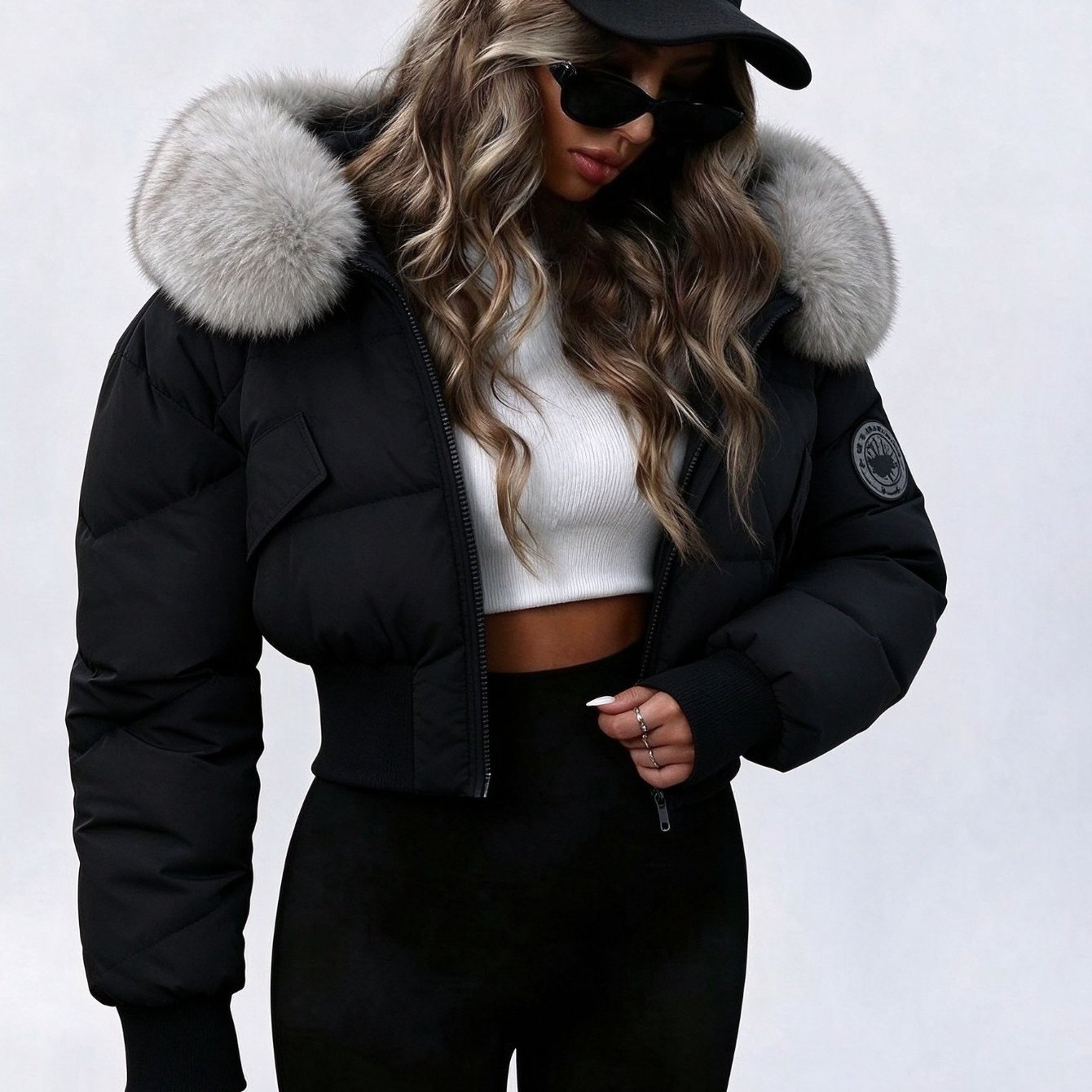 TEMU 2026 New Winter Short Coat: High-waist, Thick Padding, Fashionable, Waist-cinched, With Large Collar