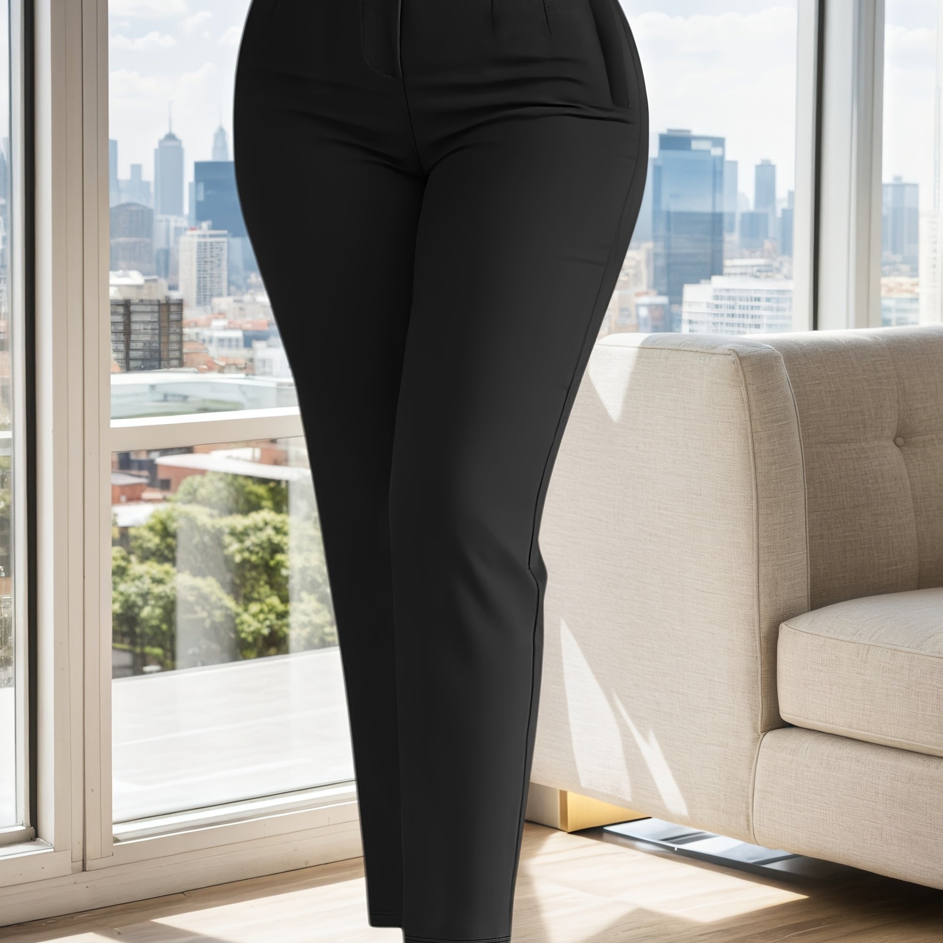 E-shop Slim Zueinander Geschnittene Hosen Klassischer Stil Hoher Bund Einfaches Temperament Elegant Bequem Vielseitig Geeignet für eine Vielzahl von