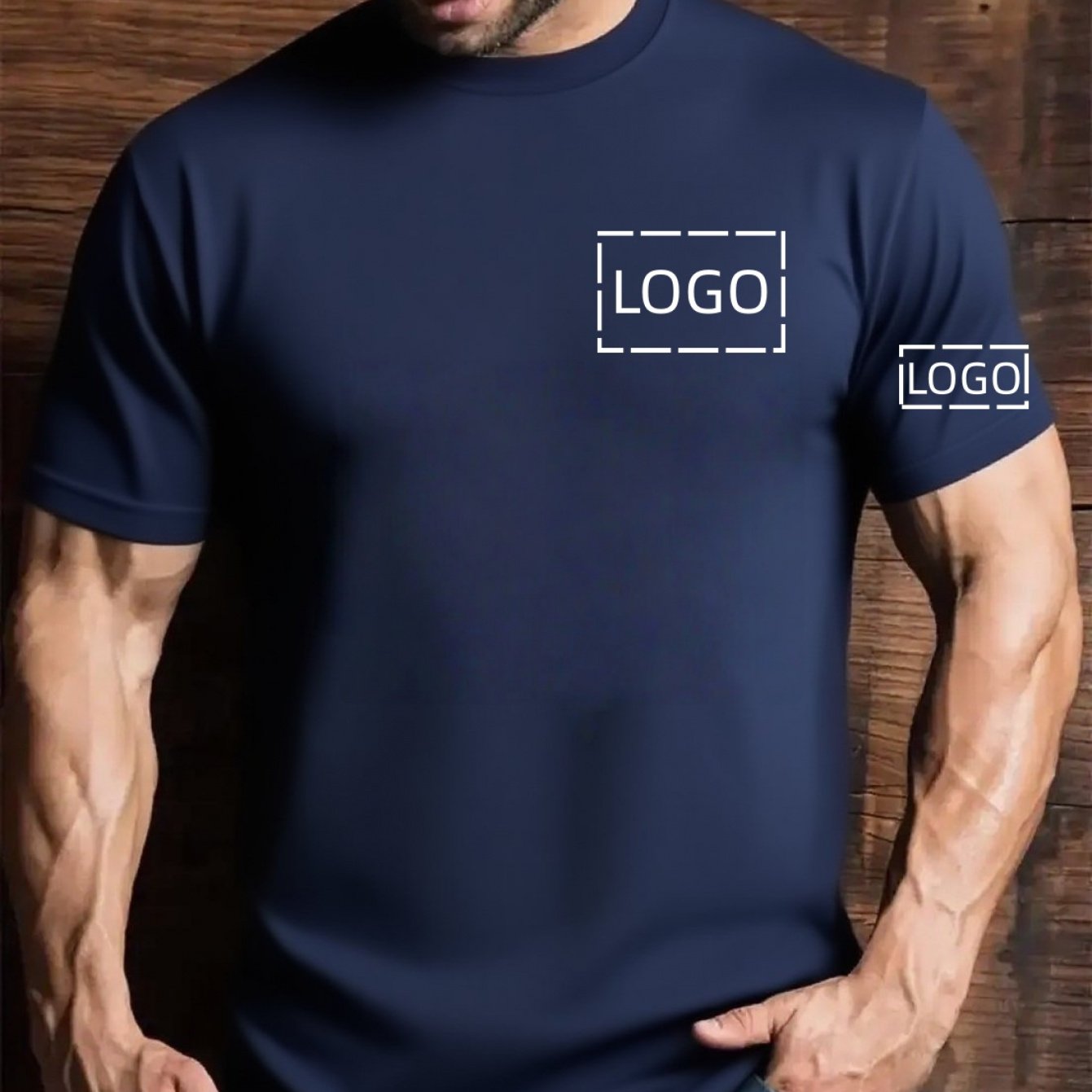 TEMU Custom Printed Men's T-shirt With Picture, Portrait, Photo, Personalized Design, Casual Round Neck, Stretch, Knit Fabric, Regular Fit,