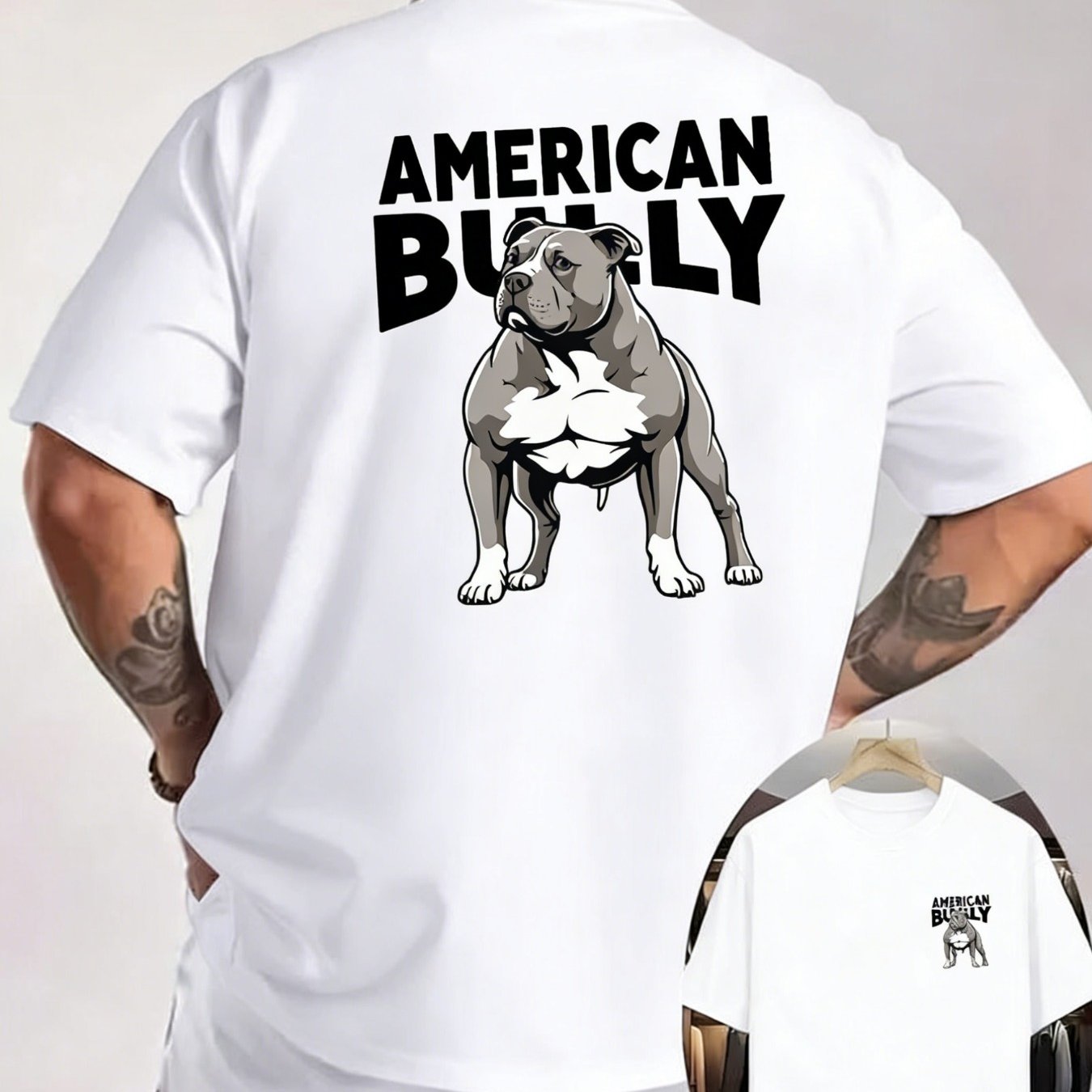 TEMU Men's T-shirt With Dog Print - Double-sided, Loose Fit Quick-dry Breathable Shirt Suitable For Dog Owners, Casual Summer Wear For Gym, Everyday