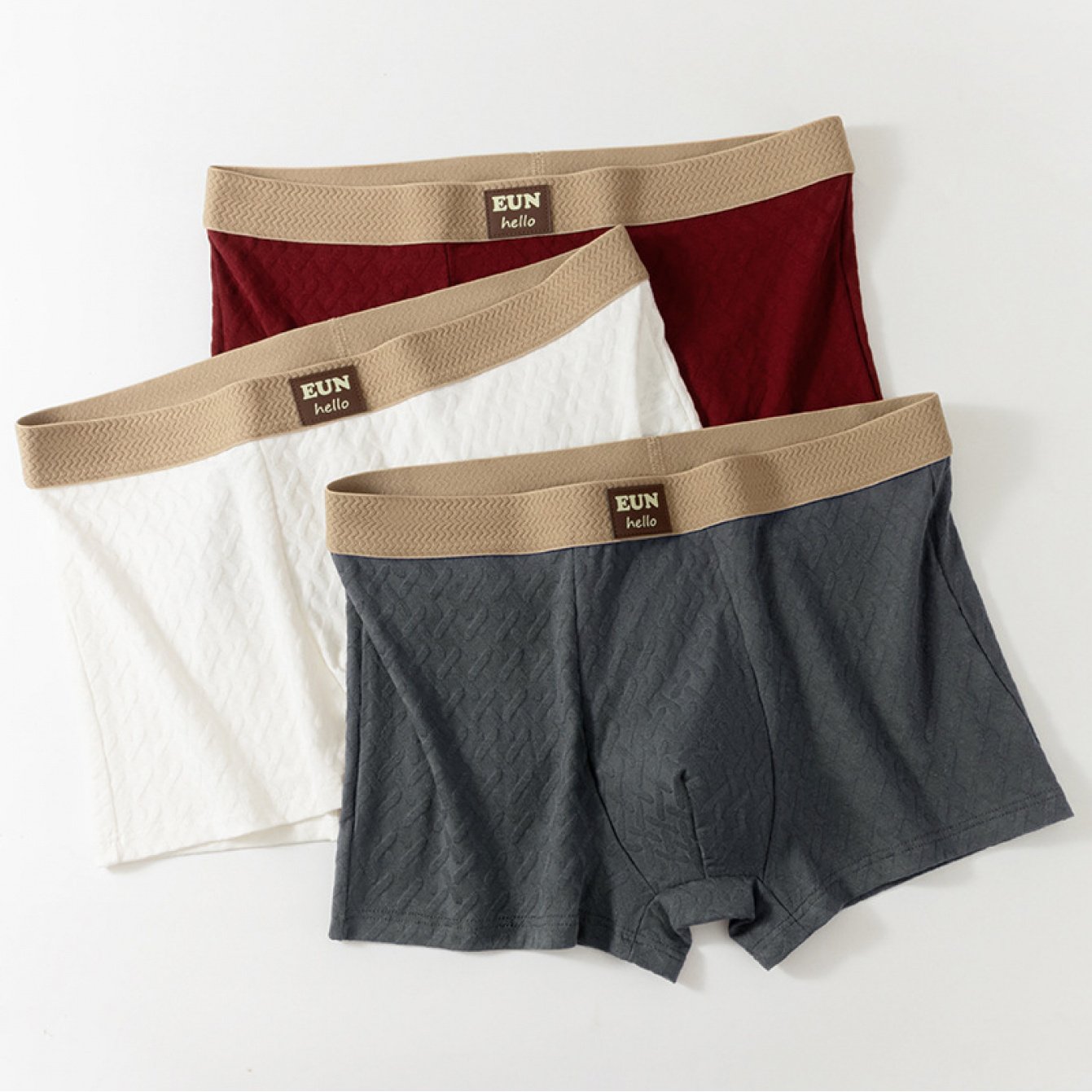 Image of Men's Mid--size Boxer Briefs, 5pcs, Soft And Skin-friendly Men's Underwear, Plus-size, Plus Size