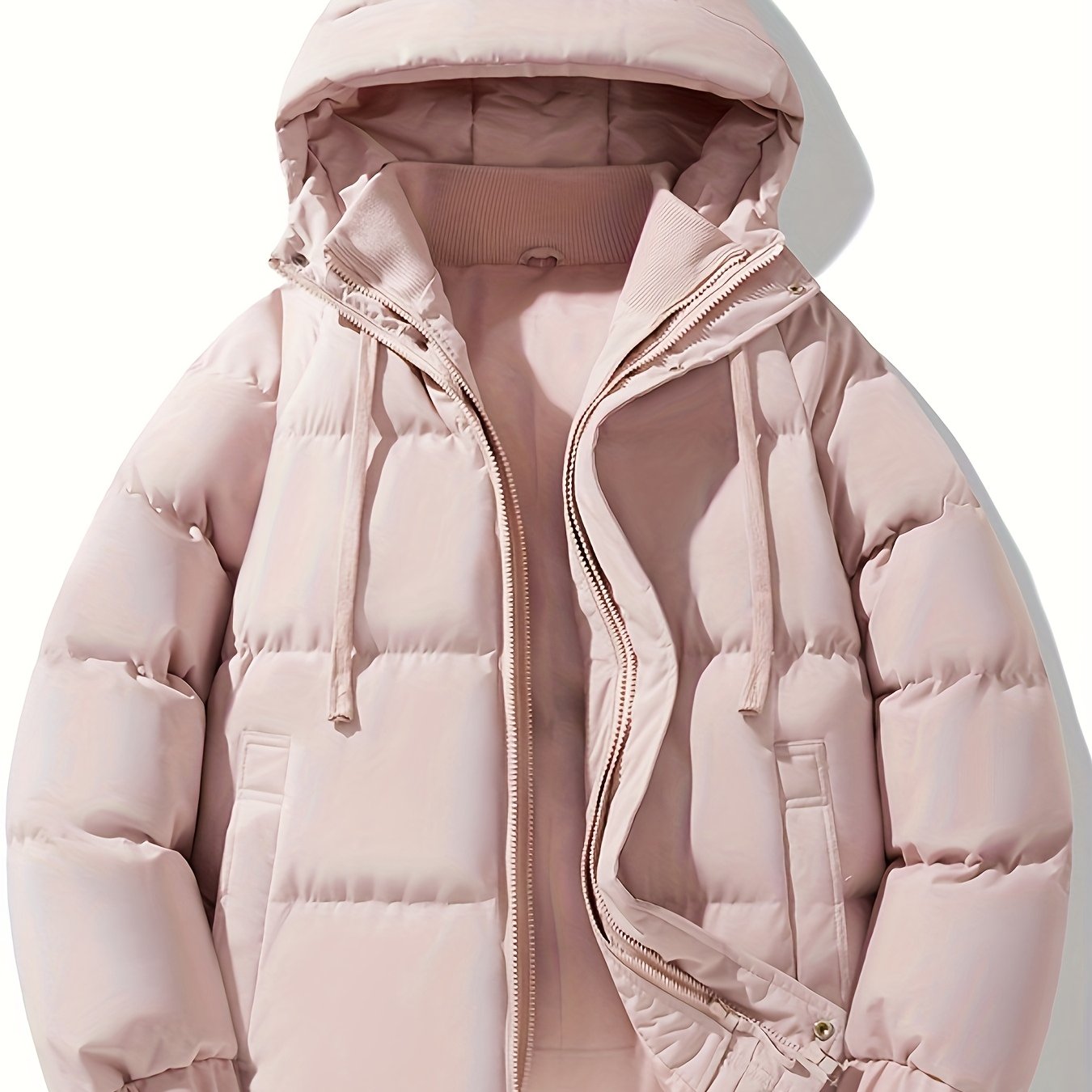 TEMU Men's Stylish Thick Warm Hooded Jacket For Winter, Two-piece Coat, Double Zipper Design, Unisex Couple's Outdoor Casual Sports Jacket, Perfect