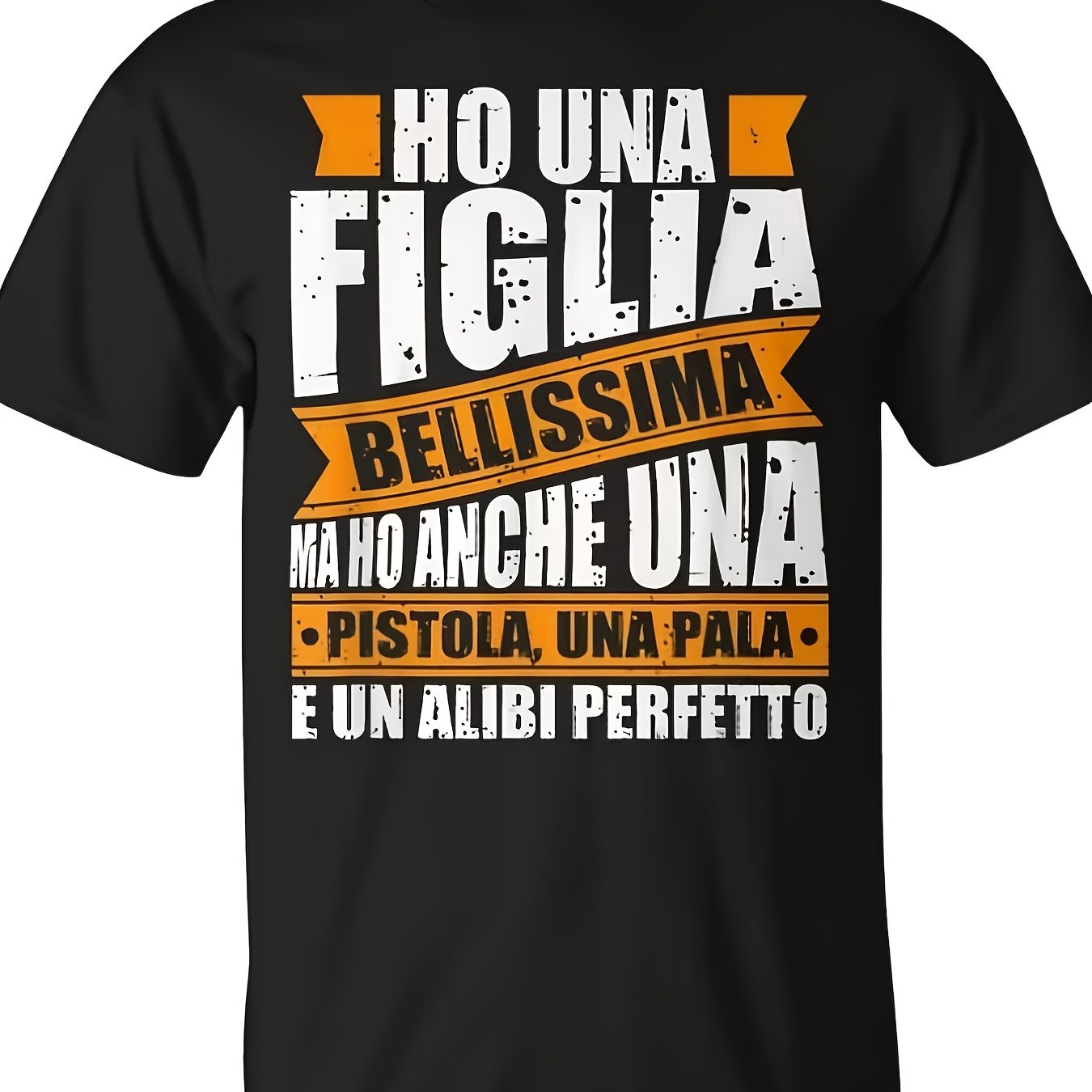 TEMU Men's 100% Print T-shirt Featuring A Slogan In Italian For. Lightweight And Breathable, This Offers A Easy Yet Versatile Look, Is Soft And