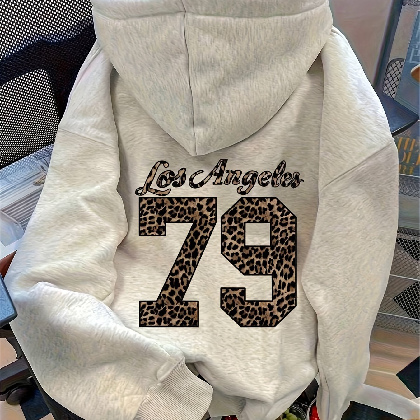 TEMU Girl's Hooded Sweatshirt Casual Print Loose Sports Shirt Kids Clothing