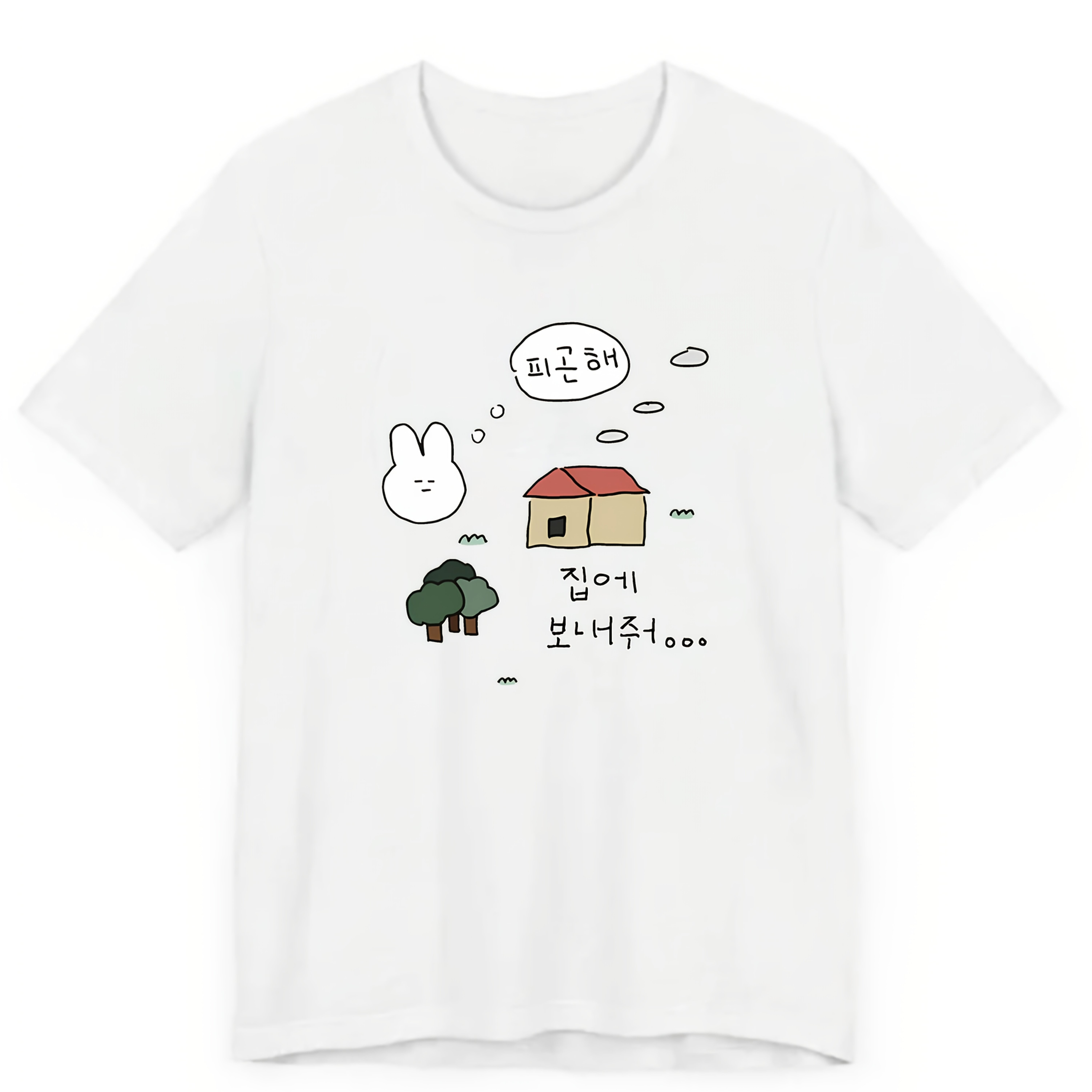 TEMU 여성용 캐주얼 드롭 숄더 반팔 티셔츠, 고품질 여름 의류, 여성용 여름 티, 부드럽고 귀여운 피곤한 토끼 한국 스타일 재미있는 프린트 반팔 상의, 니치 바이브 데일리웨어