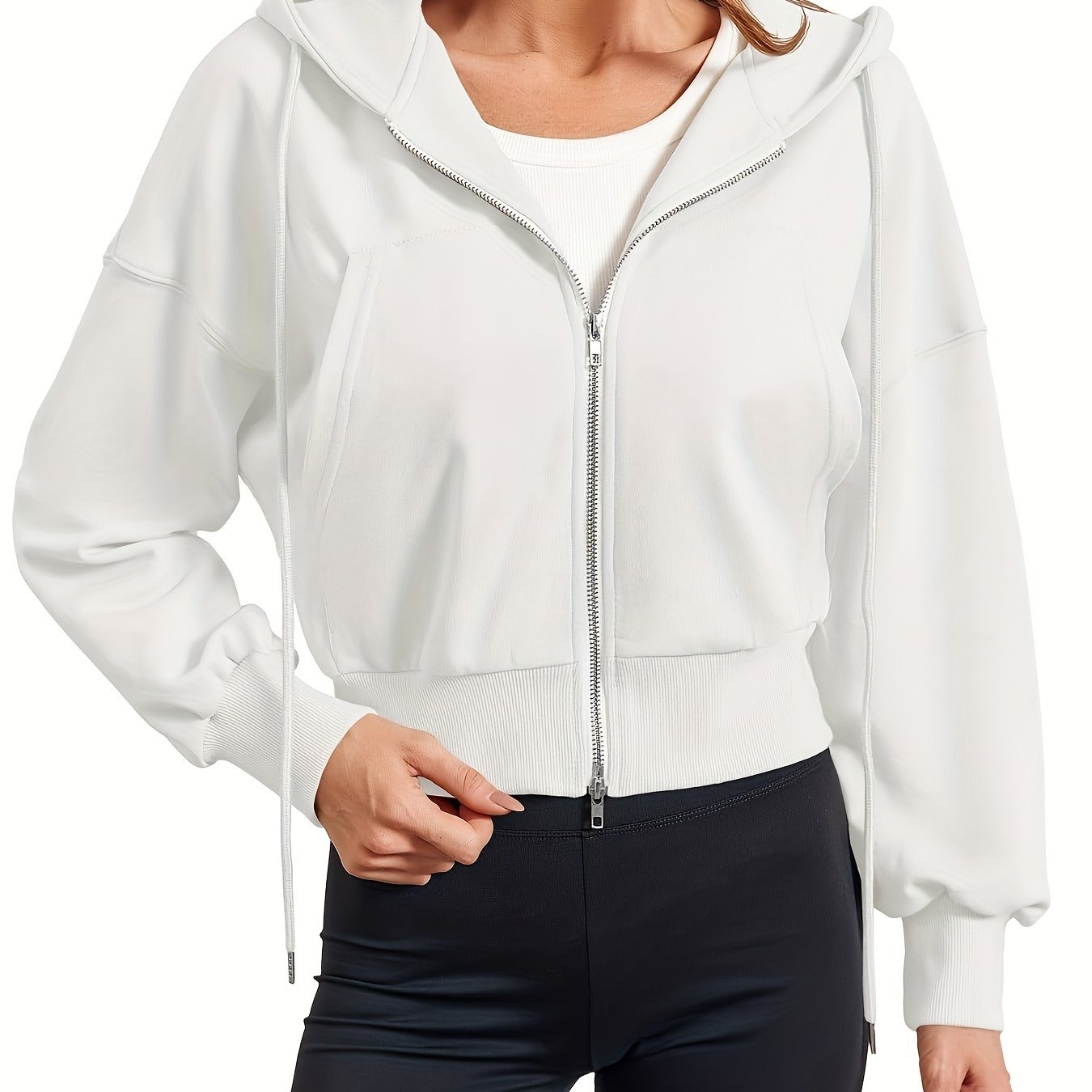 ジャケット・アウター REFLEM cropped zip hoodie Amazon.com: Zip Up Hoodie for Women Fleece Y2k Raglan Sleeve