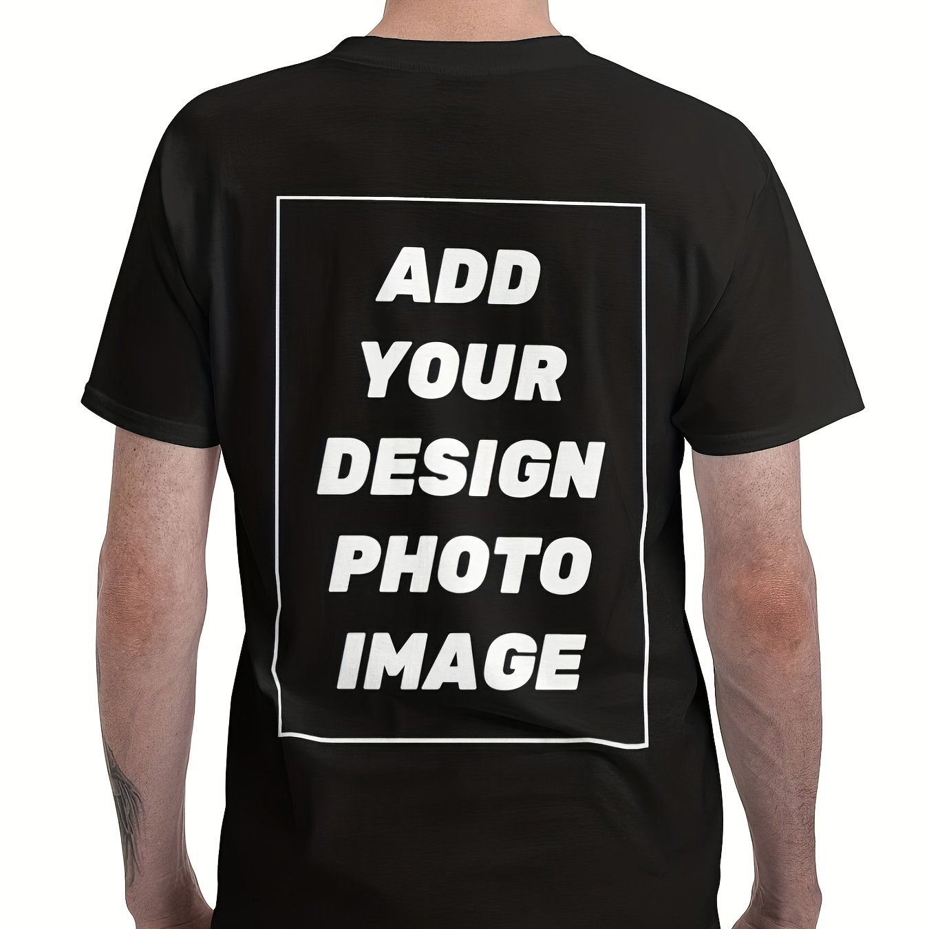TEMU Personalized T-shirt With Custom Back Print - Made From Pure - Your Image For A Unique Gift - In Unisex Sizes For Men And Women - Soft,