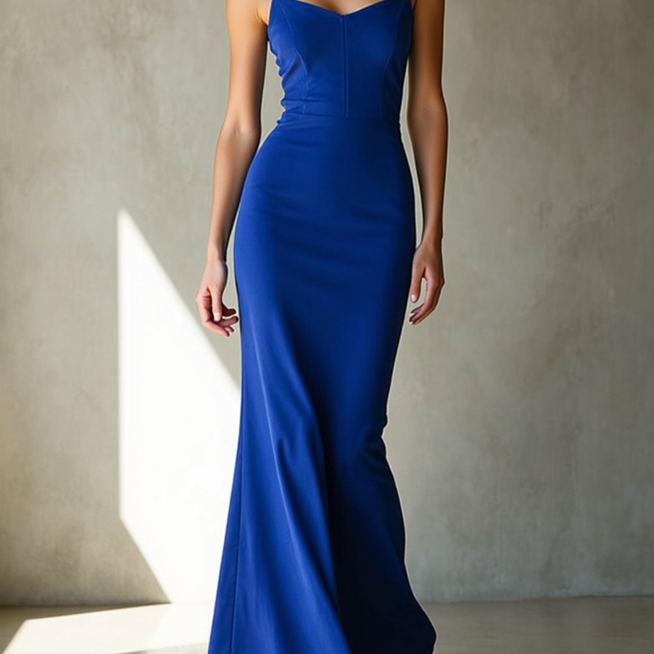 Image of Women's Sweetheart Neck Sling Long Dress | Slim Mermaid Silhouette With Smooth Lines Simple Elegant Style Suitable For Multiple Scenes To Create Outfit Styling