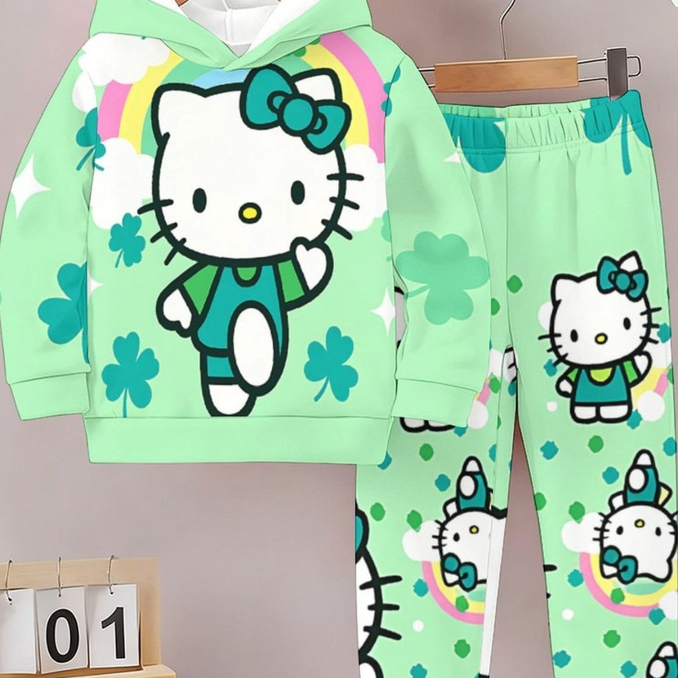 Image of Girls' Clothing Girls' Hoodie Set Casual Versatile Girl Versatile Girl And Kuromi Print Cinnamoroll Girls' Hoodie And Sweatpants Set, Perfect For Outdoor