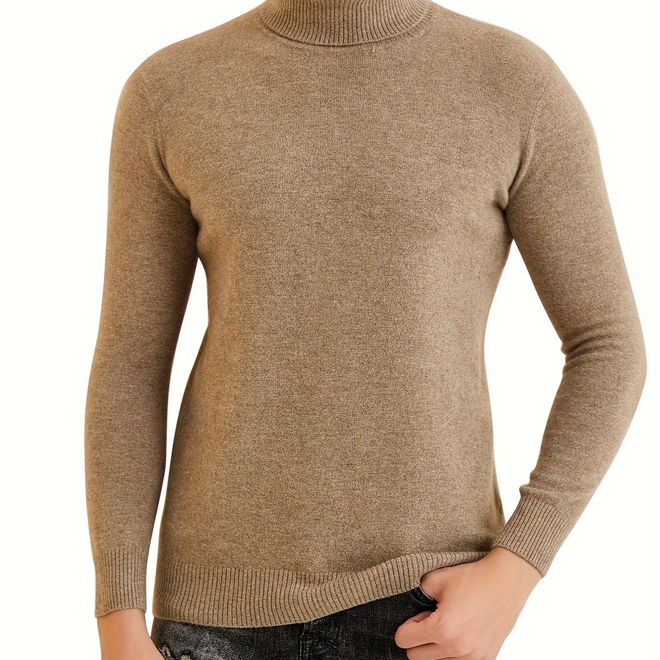 Wool Turtleneck Sweater - Camel