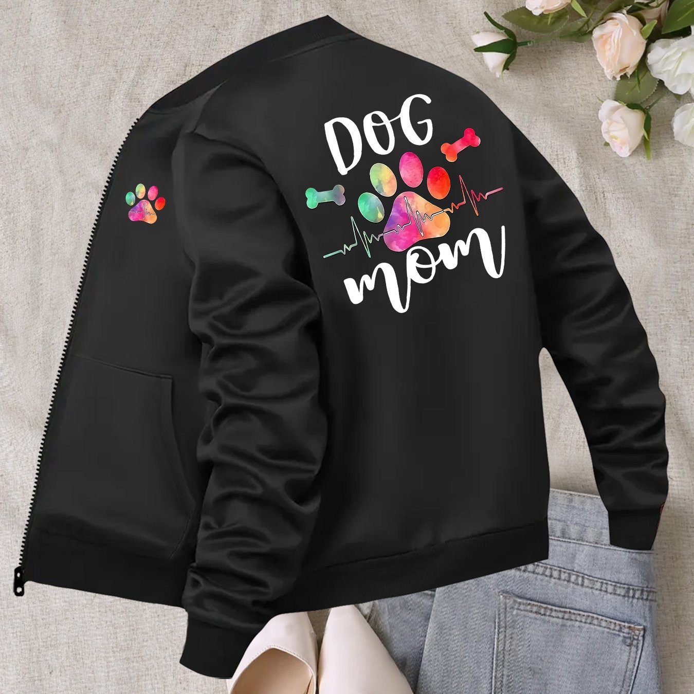 TEMU New Stylish Plus-size Women's Pilot Casual Jacket, Stand Collar Outerwear, Women's Jacket, Long Sleeve Pocket Zip Lightweight Jacket, Women's