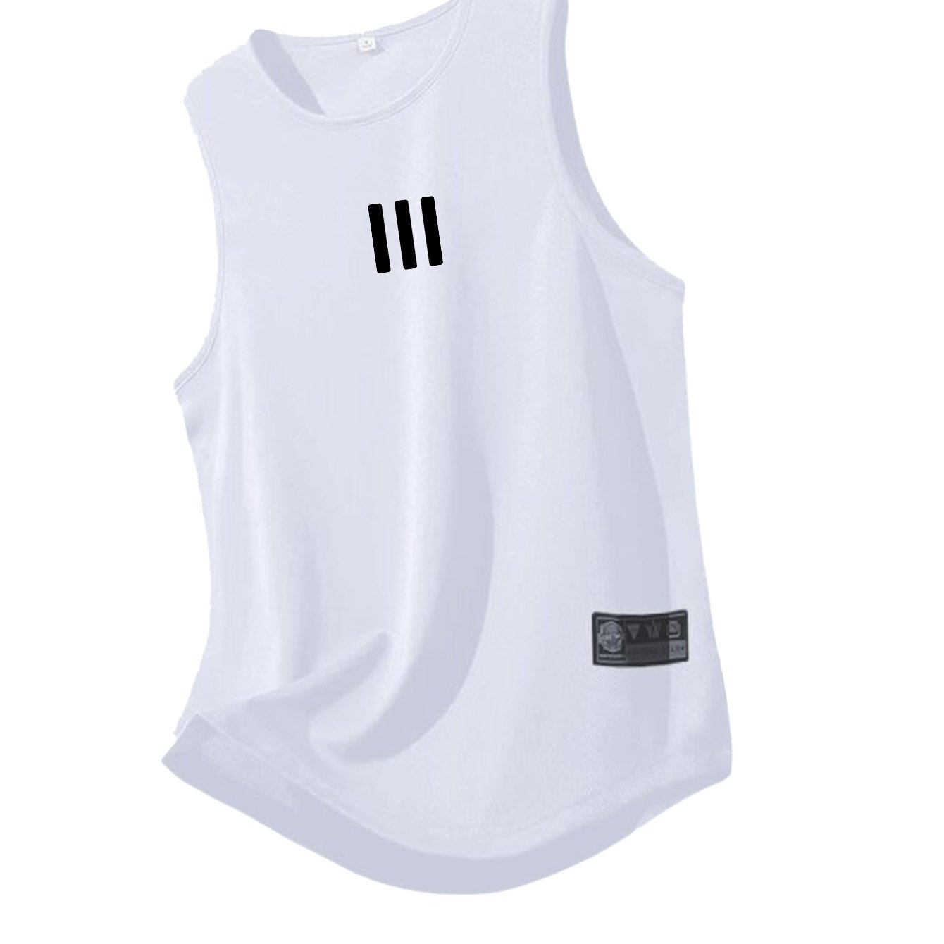 TEMU Men's Polyester Round Neck Athletic Vest, Quick-dry, Suitable For Gym Training And Fitness Activities, Stretch