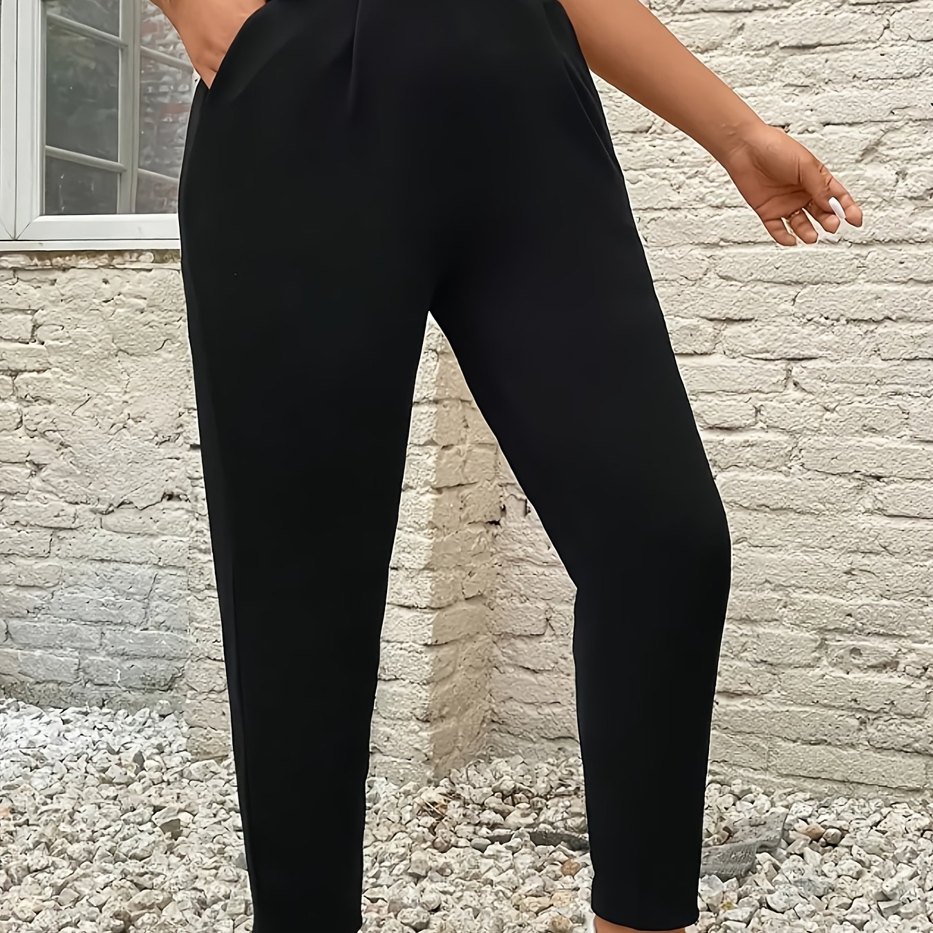 E-shop Damenmode Slim-Fit Hosen - Unifarbene Hosen mit , Strukturierte Passform für Arbeit, Formelle Freizeitliche Anlässe | Maschinenwaschbar,