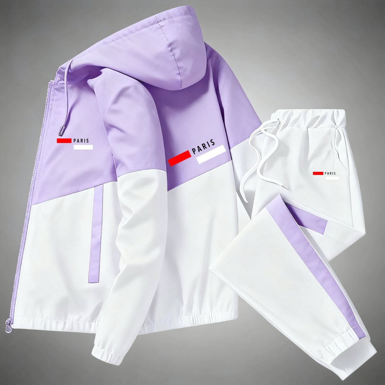 This Two-piece Set Includes A Unisex Casual Hooded Jacket And A Pair Of Trousers, In A Of Colors, Plus Size
