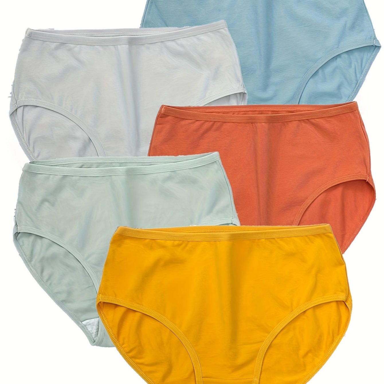 5pcs Pure High-waisted Briefs