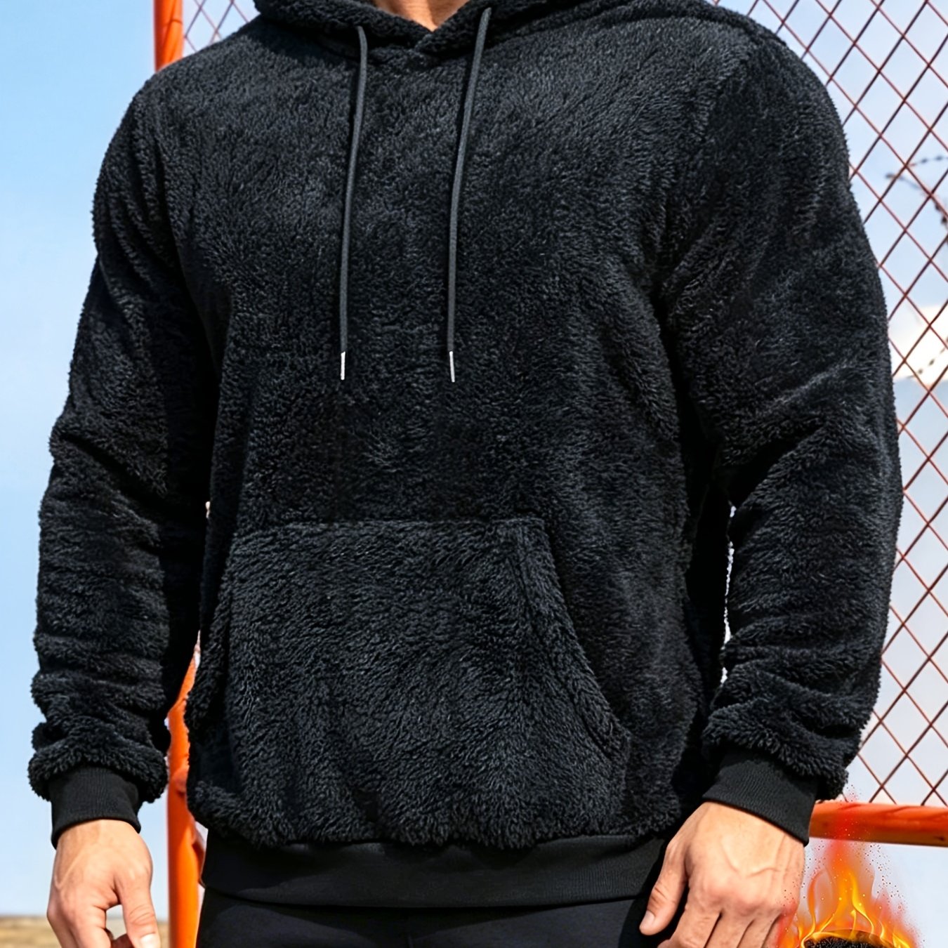 E-shop Herren Mode Casual Sport Doppelseitiger Plüsch Kapuzenpullover