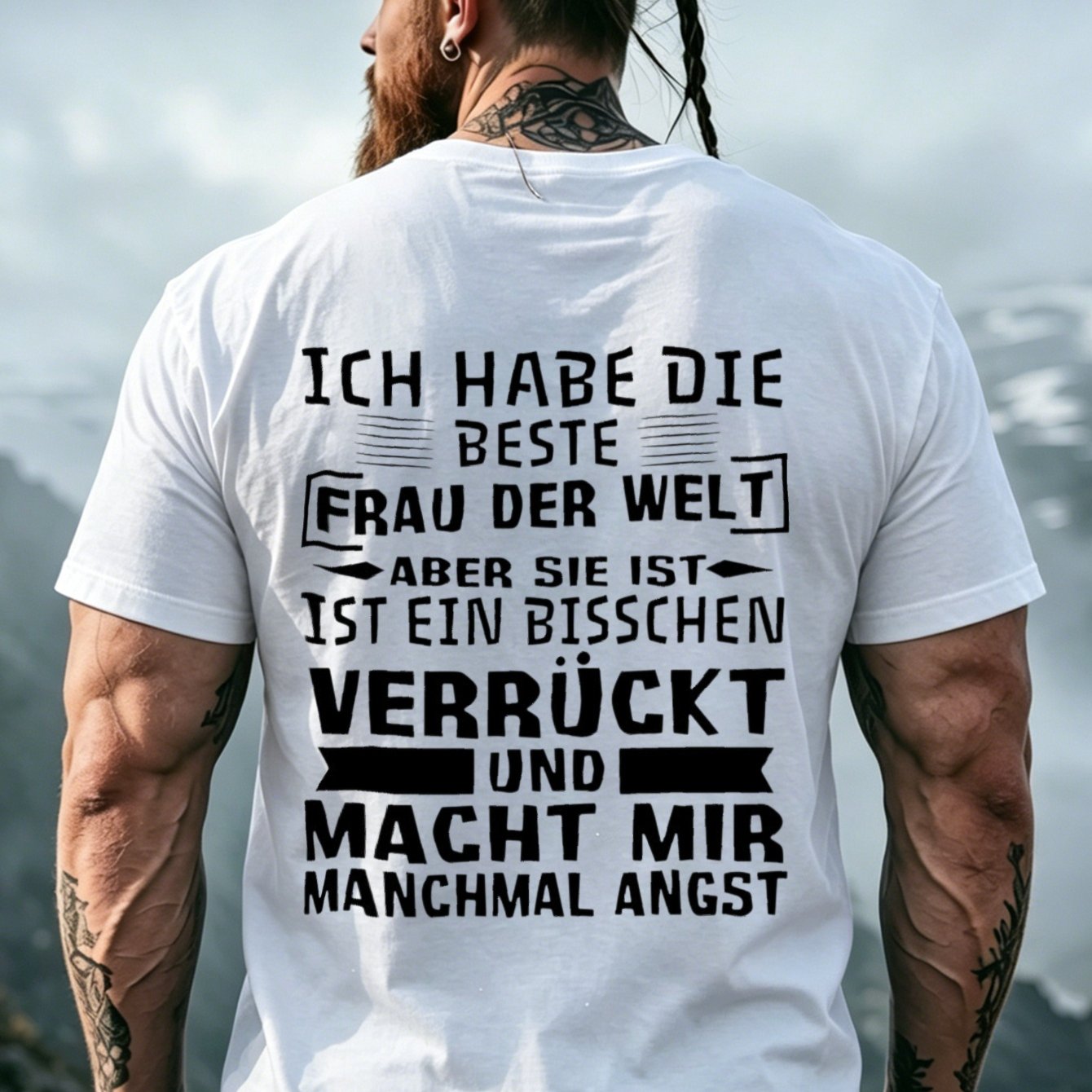 Men's I Have The Best Wife In The World Print Summer Casual Crew Neck Short T-shirt