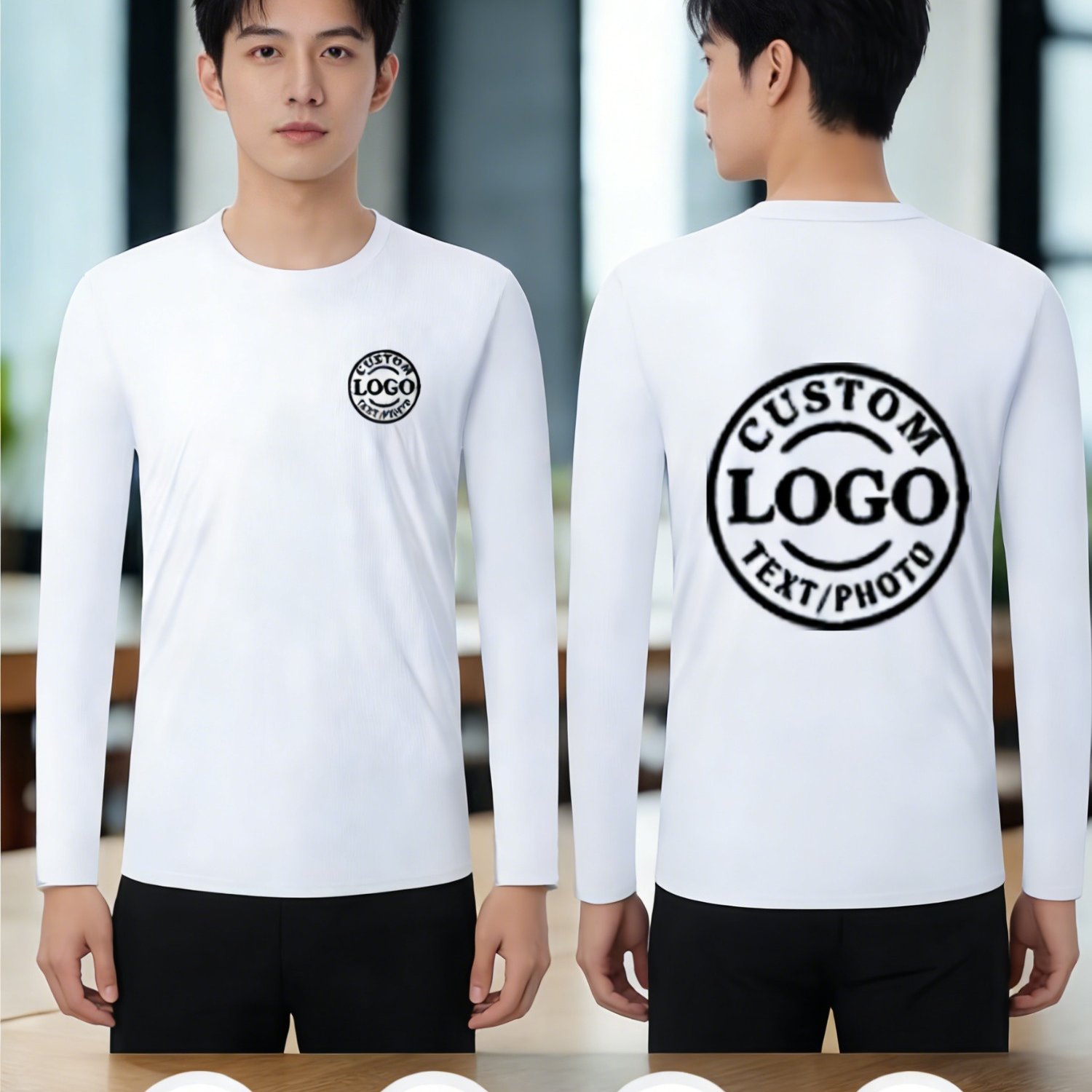 TEMU Custom Men's Personalized Long-sleeve High-performance T-shirt | For Men, Suitable For Fitness, Running, And Hiking | Custom Print Design You ,