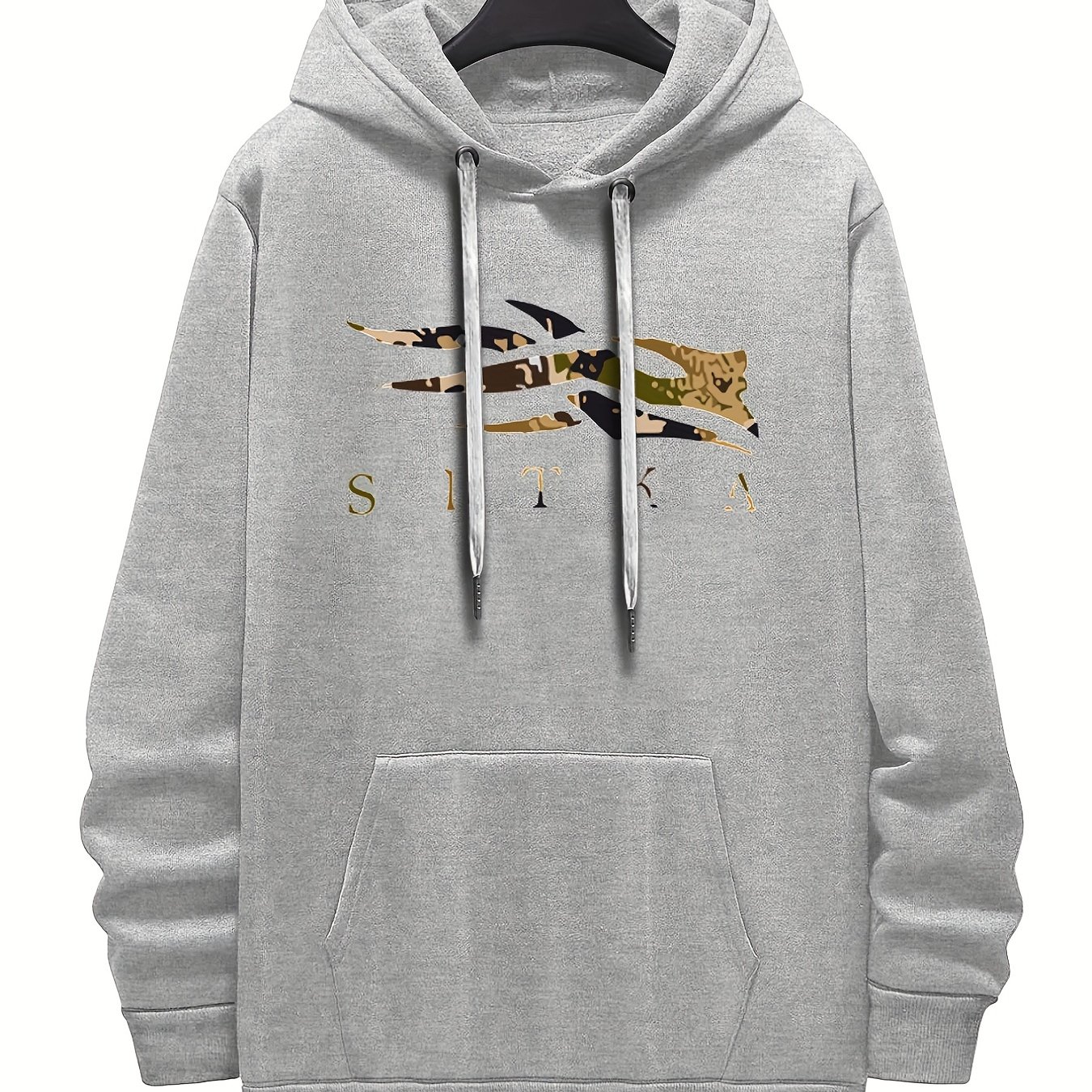 TEMU Men's Graphic Hoodie With Warm Kangaroo Pocket Super Soft & Cozy Loose Fit For Autumn
