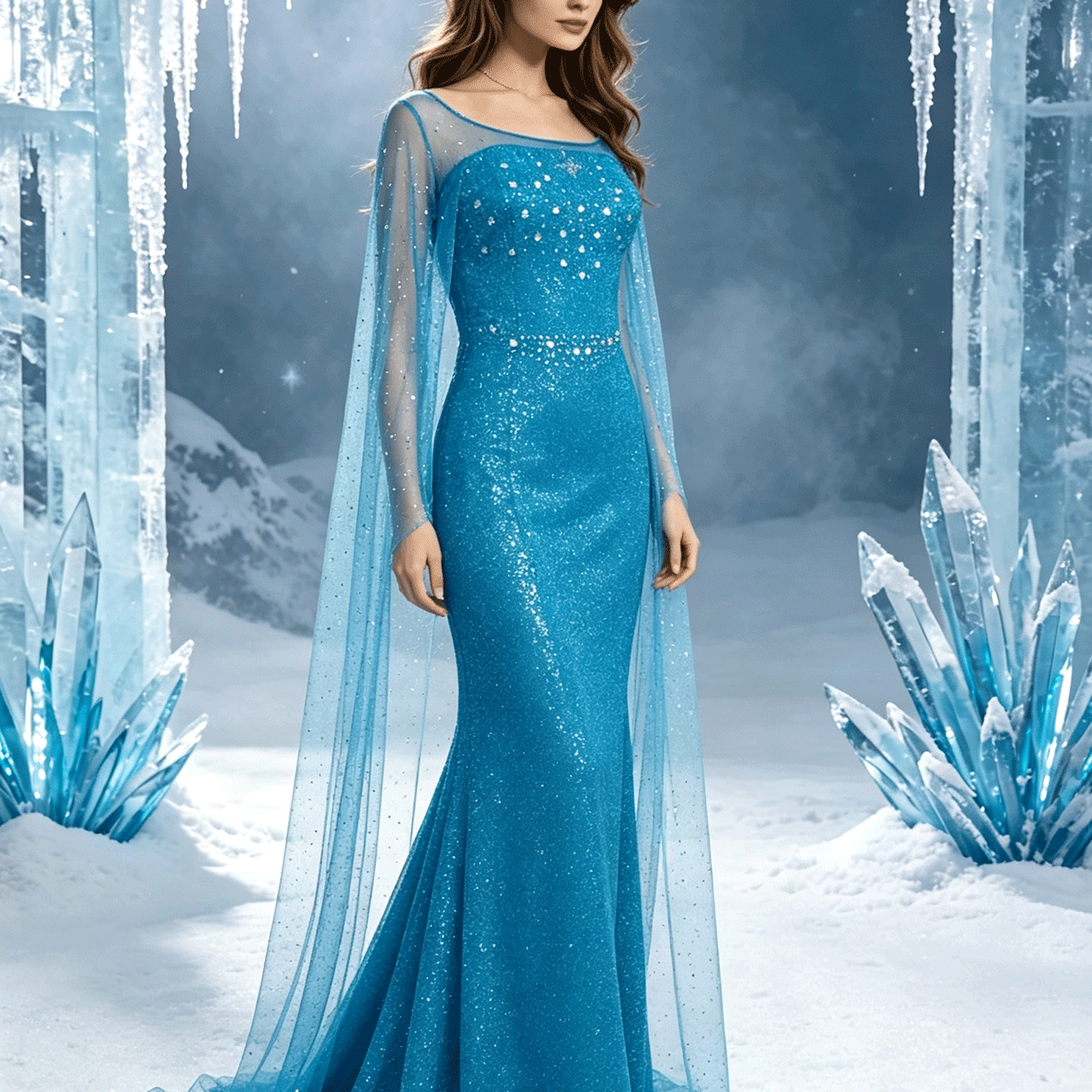 Image of Princess Dress Gown - Cosplay Outfits Suitable For Halloween, Easter, Stage Performances, And Themed Parties - Mermaid Skirt Fits For Carnivals And Party Uniforms, For Teenager