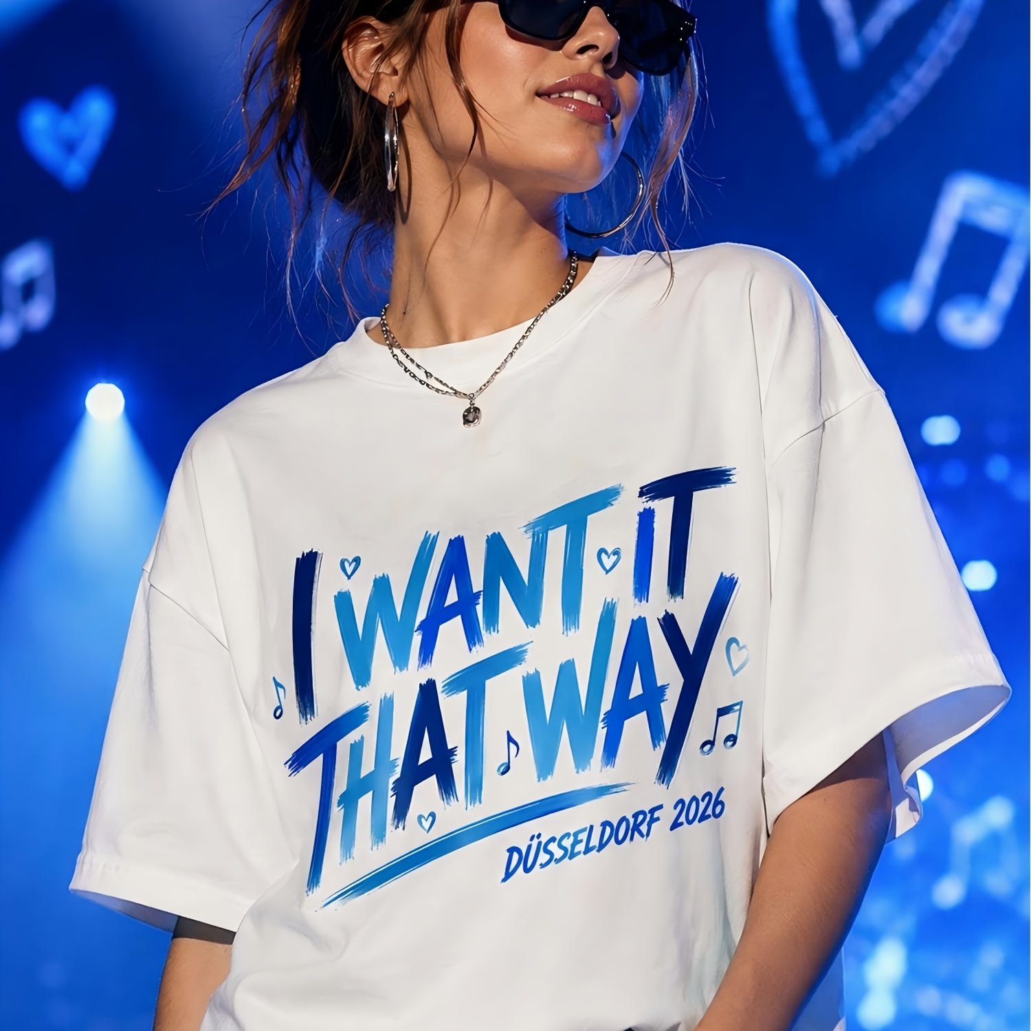 Image of Bsb 2026 Music Concert Theme Women Loose T-shirt Casual Short Sleeve White Oversized Tee Festival Gift