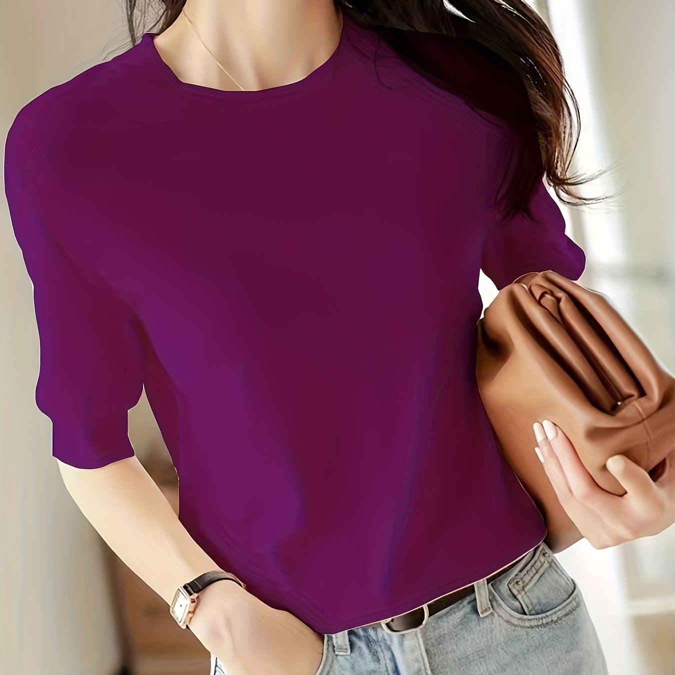 Sweater, Short Sleeve, Ice, Soft, Comfortable, Versatile, Easy