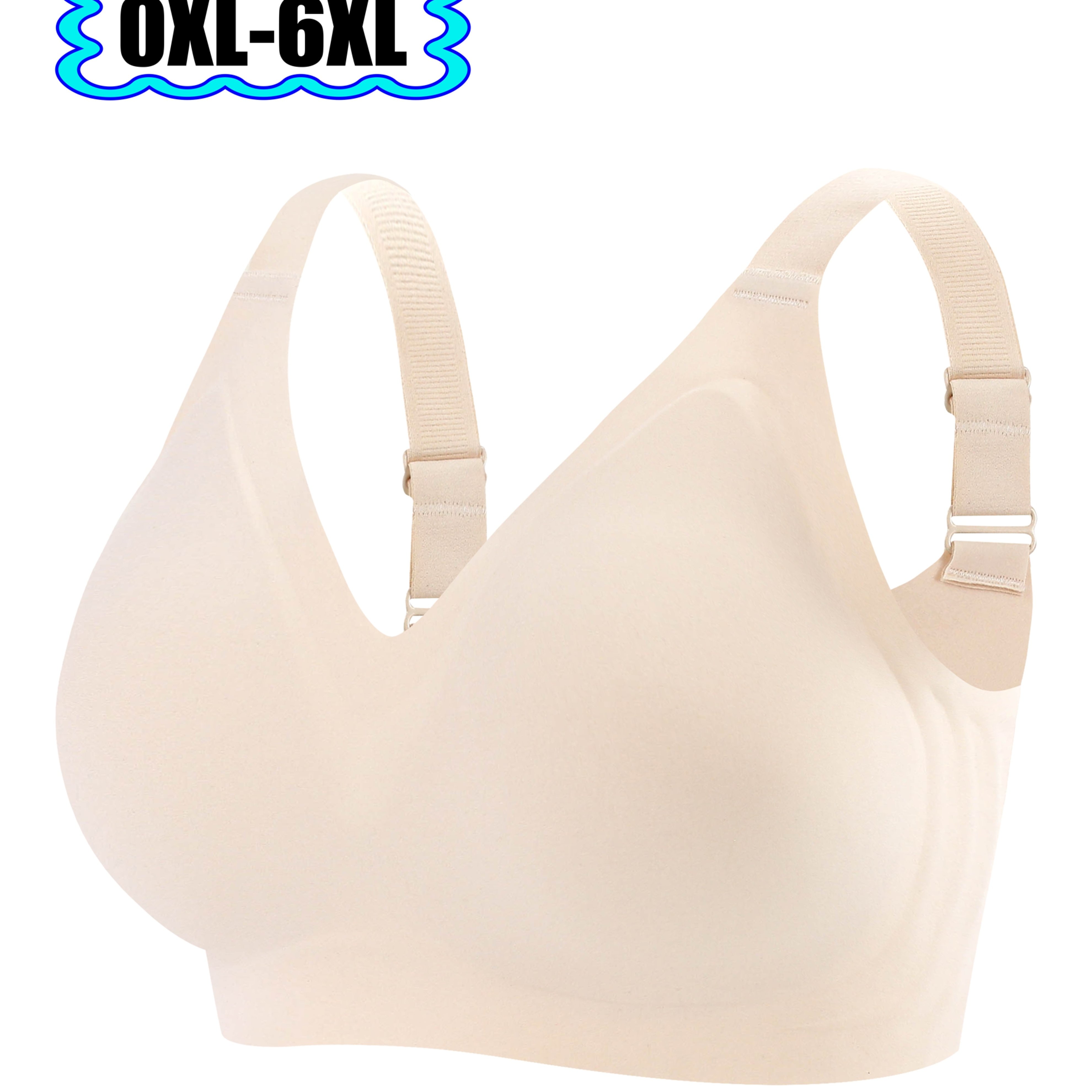 Plus Size Seamless Jelly Bra Wide Straps Wireless Removable Cup Underwear