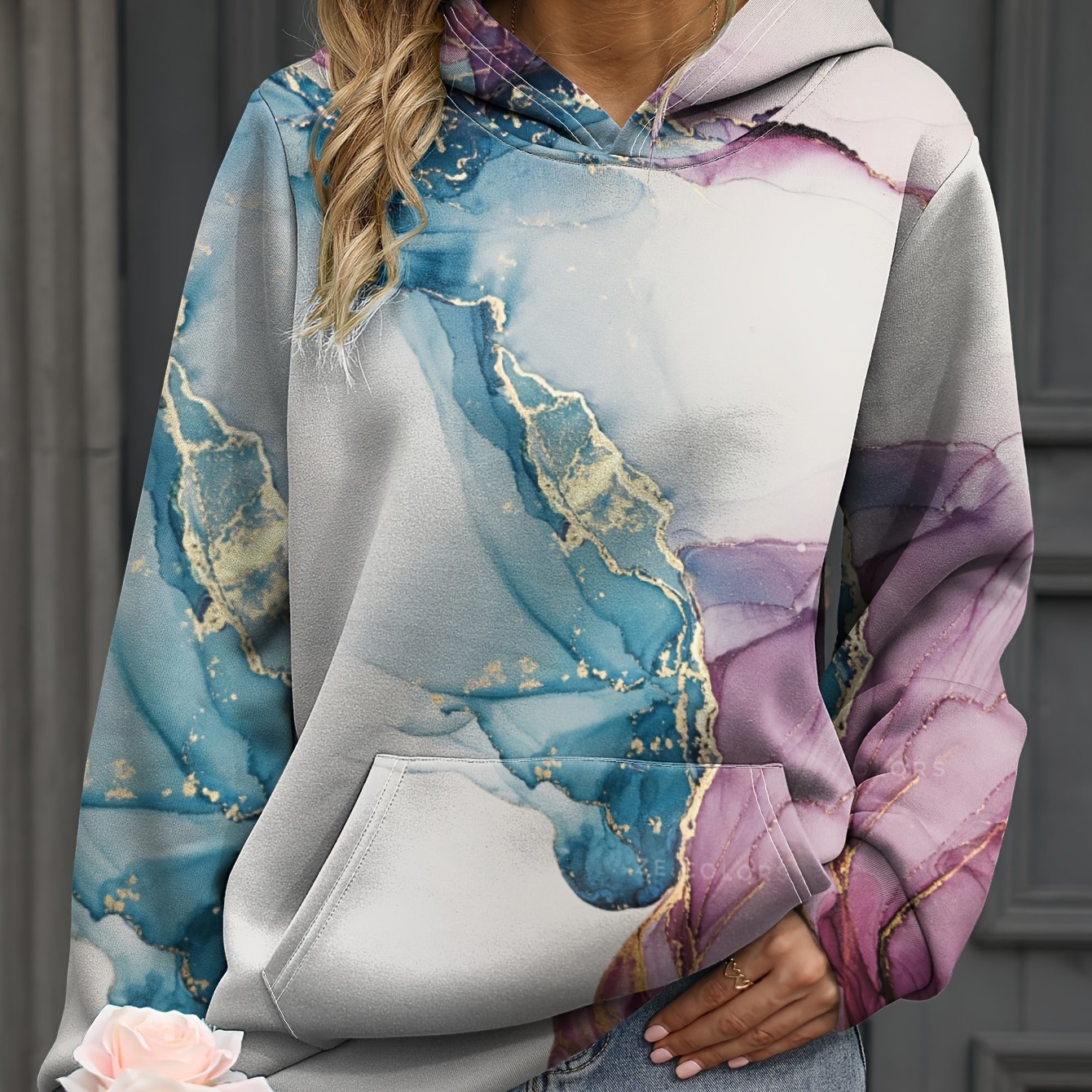  Cethrio  Winter Womens Oversized Sweatshirts Tie Dye  Hoodie Sweater Top 2023 Fashion Long Sleeve Pullover with Kangaroo Pockets  : Clothing, Shoes & Jewelry