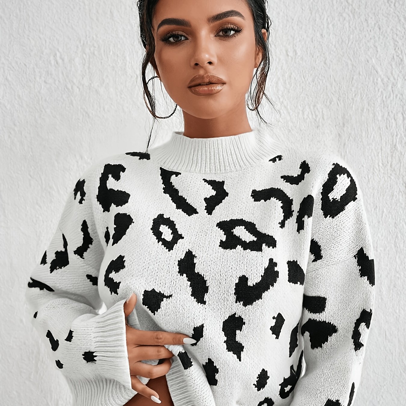 Style Fashion Leopard Print Pullover Sweater