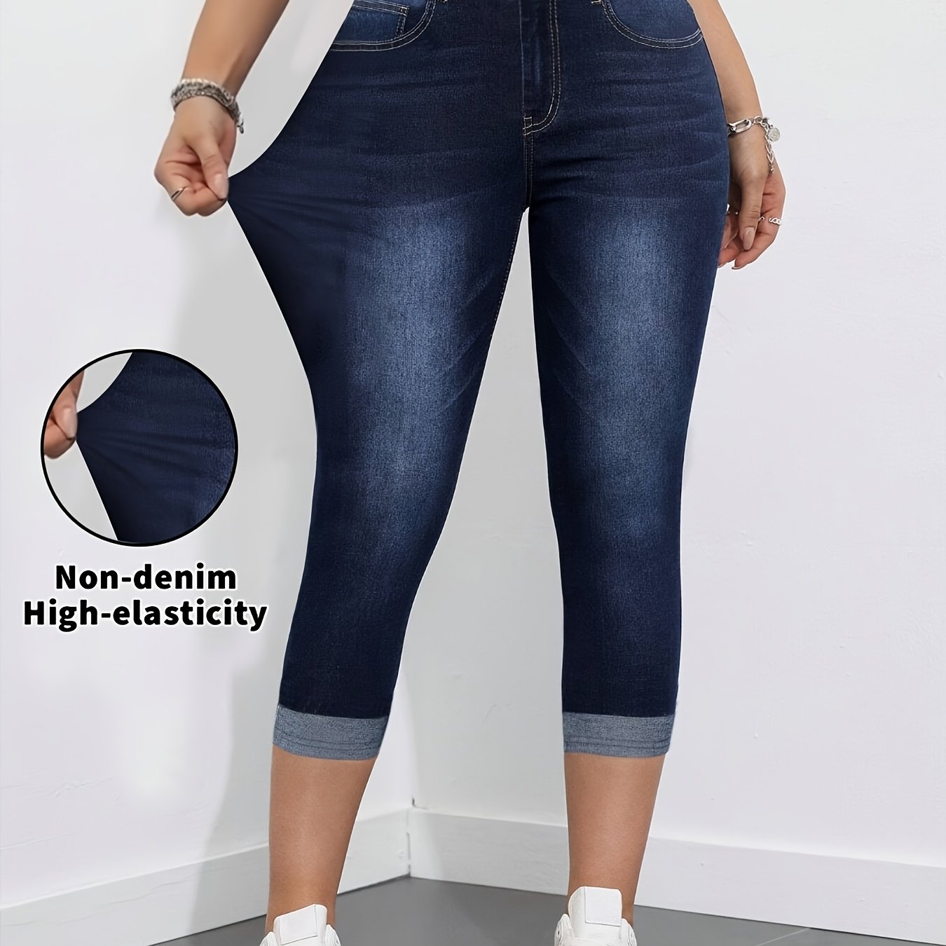 [ pajkice - Ne je denim blago] pajkice - Ne so iz umetnega denim blaga. Nove ženske hlače, pajkice z umetnim denim potiskom