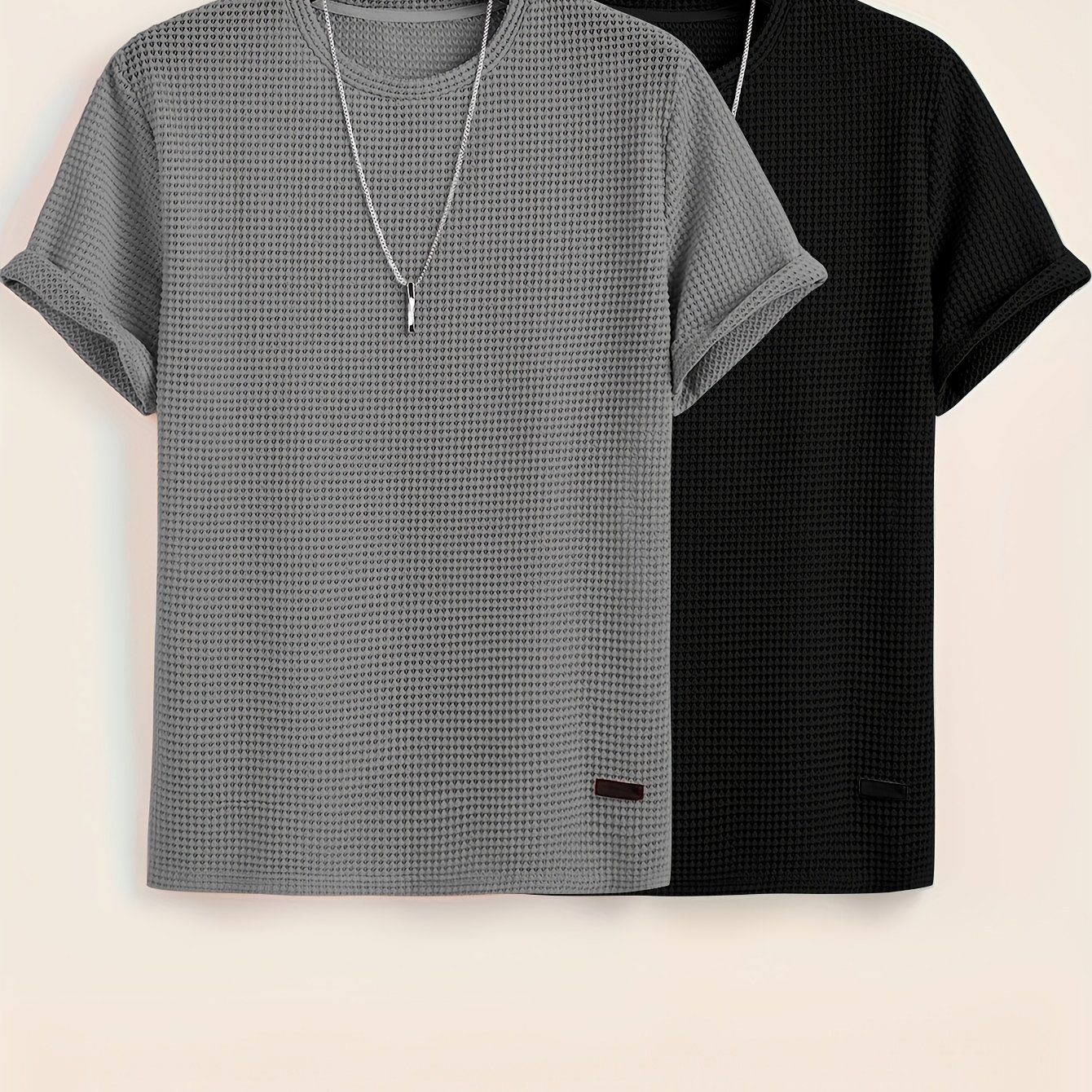 E-shop Feiertags-T-Shirt, 2-teilig, einfarbig, gestrickt, halbtransparent, mit Rundhalsausschnitt kurzen Ärmeln, Sommer