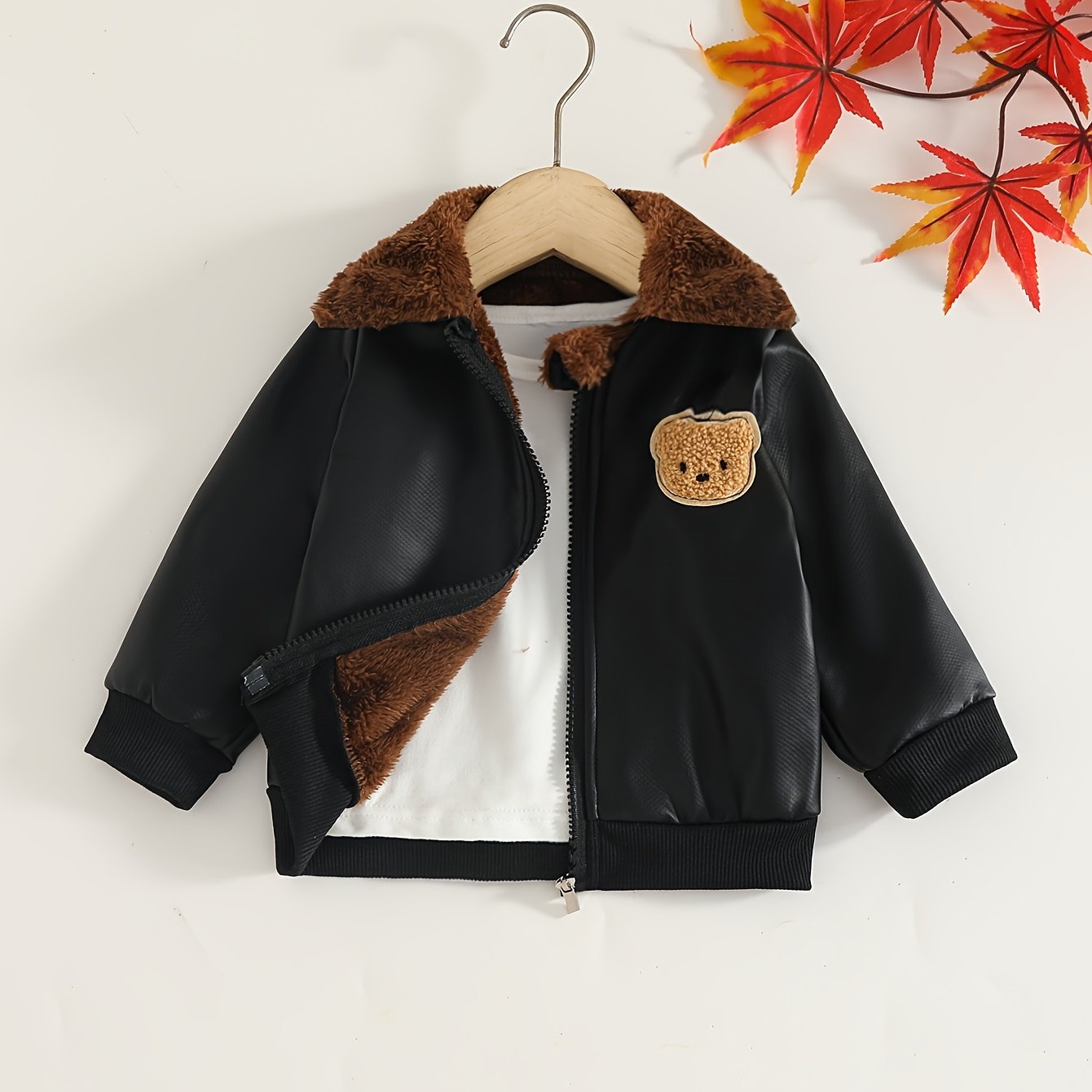 Image of Lined Zipper Jacket For Children's , Windproof, Soft, Comfortable, Easy To Care, New Children's Leisure Jacket - For Outdoor Play And Daily Activities, Boys And Girls Clothes, Fall And Winter Clothes