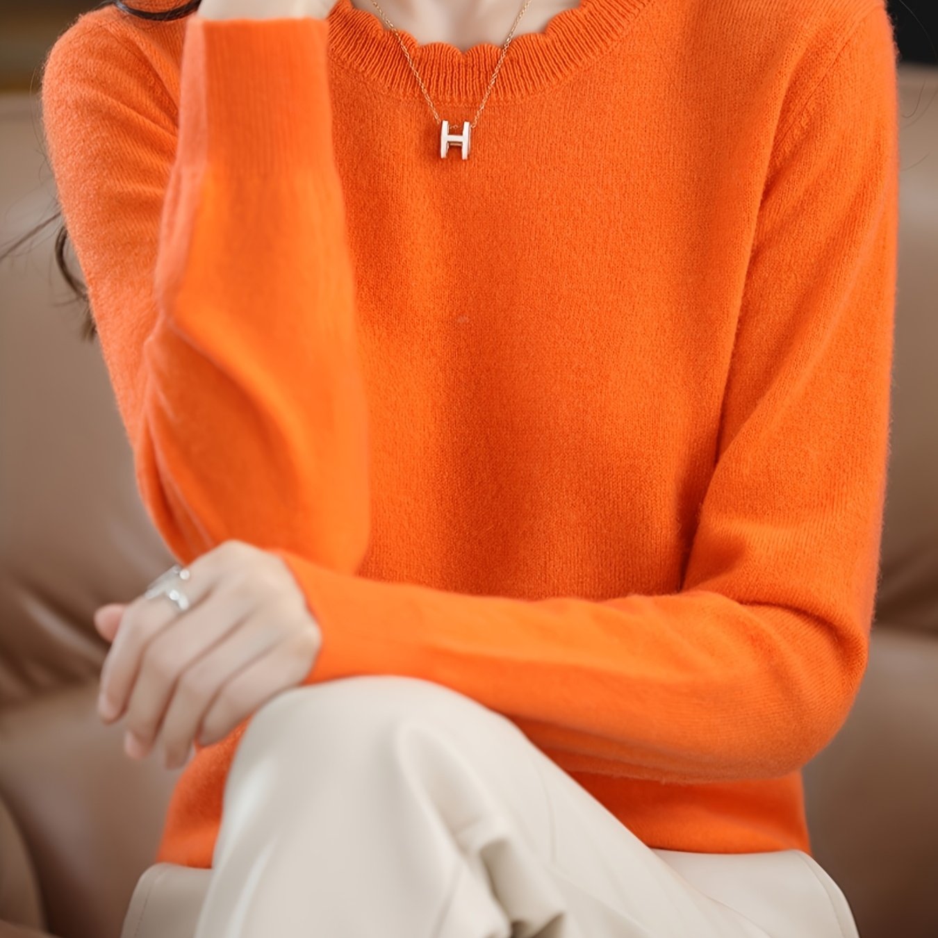 TEMU 2025 Elegant Directional Women's Slim-fit High-stretch Sweater - Spring/ Crew Neck Long-sleeve Pullover