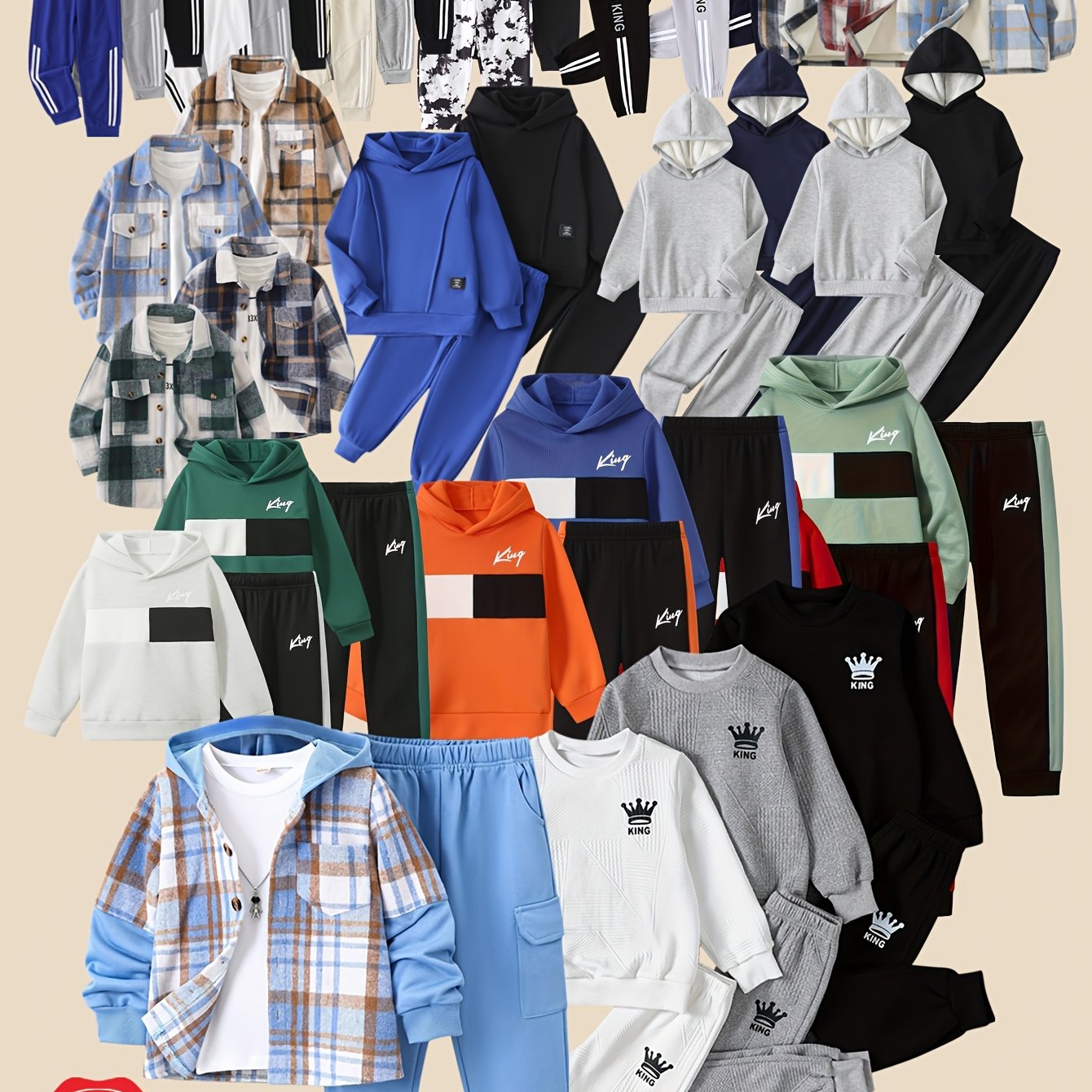 TEMU 4pcs Of Versatile Autumn/winter Boys' Clothing 3-14. Trendy, Cool, And Cute Holiday Gifts For Boys. Casual Sportswear. Colors . Mind, Please Do