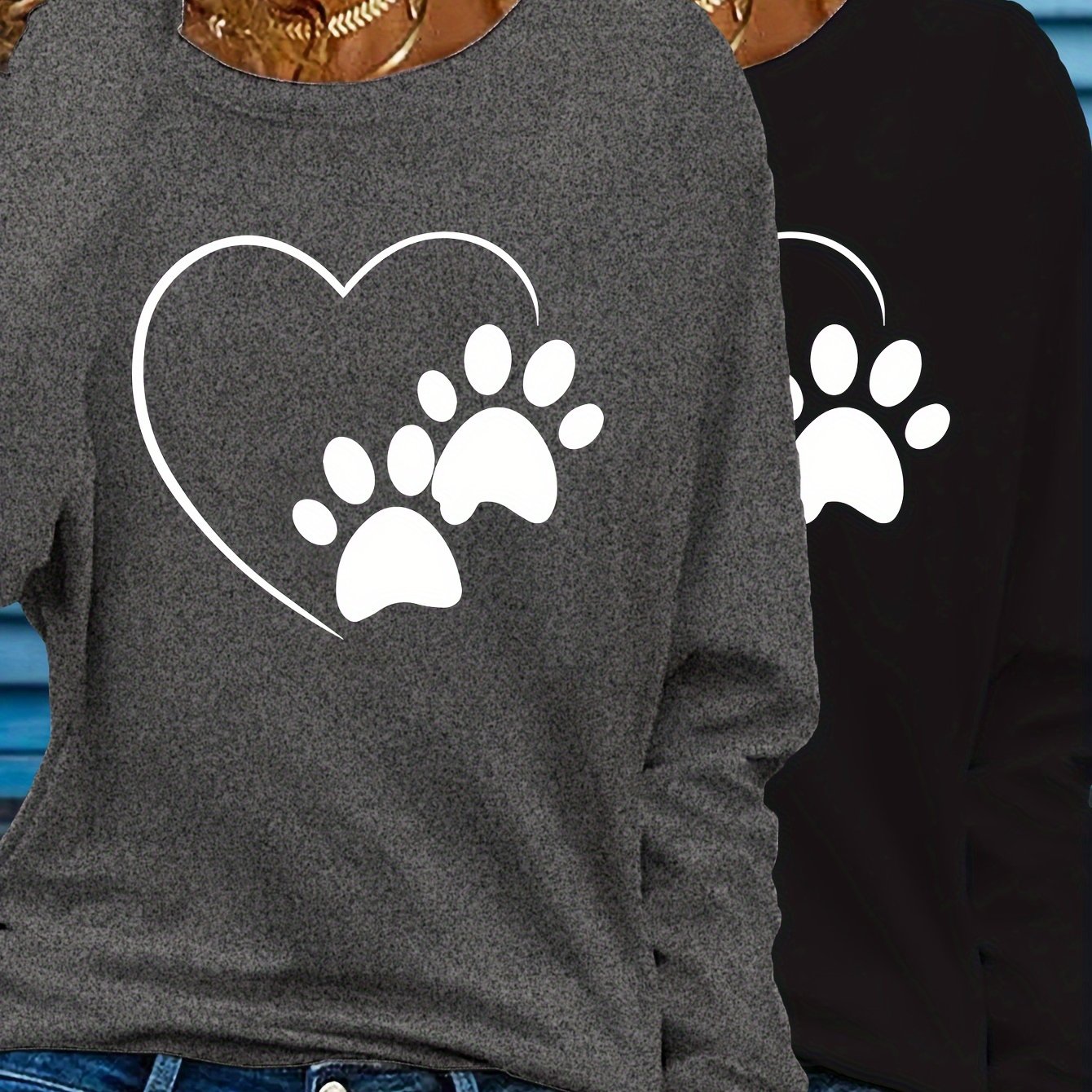 TEMU Two-piece Print Autumn And Winter Long-sleeved T-shirt