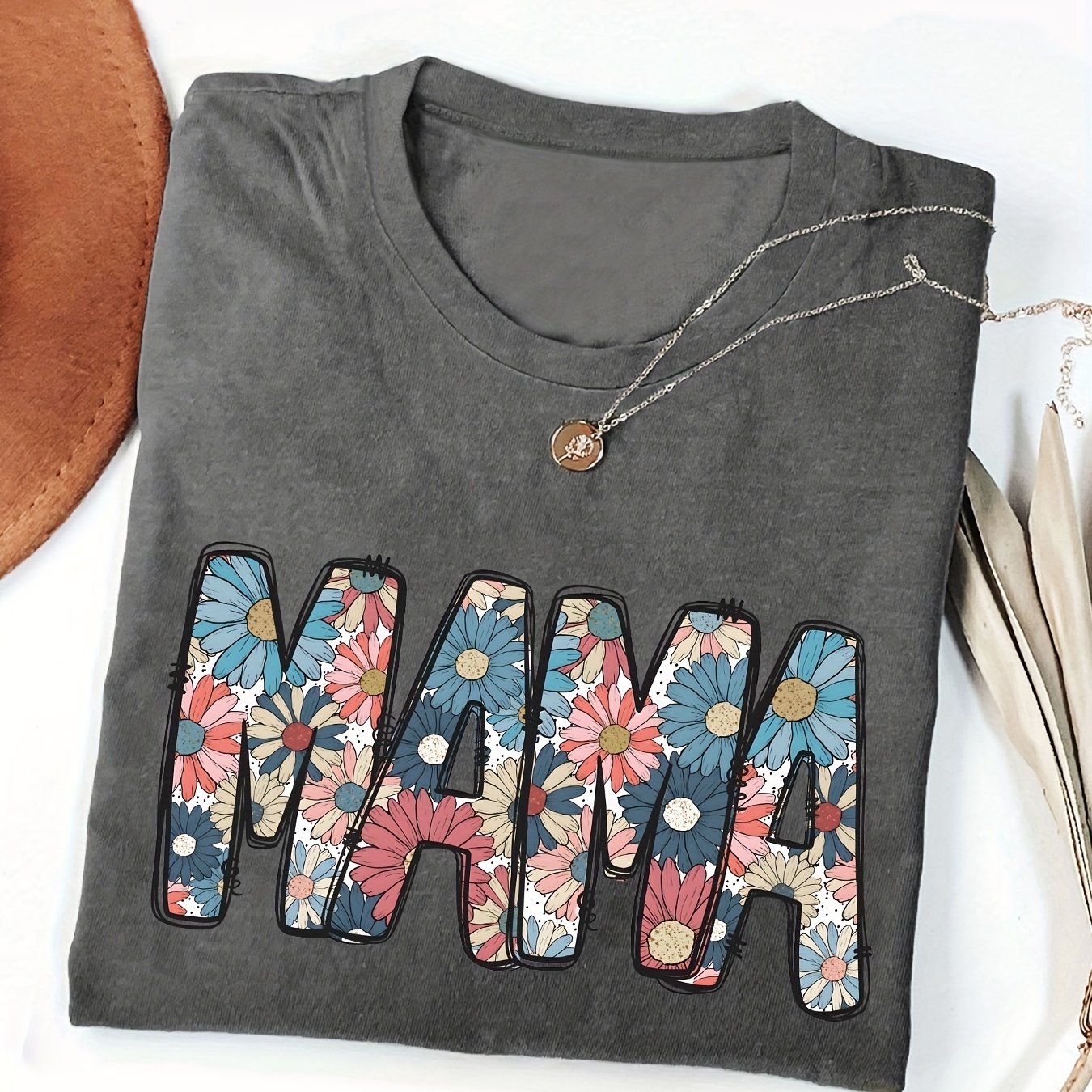 Temu – TEMU Women’s T-shirts Creative Mama Letter Print Comfortable Color T-shirts