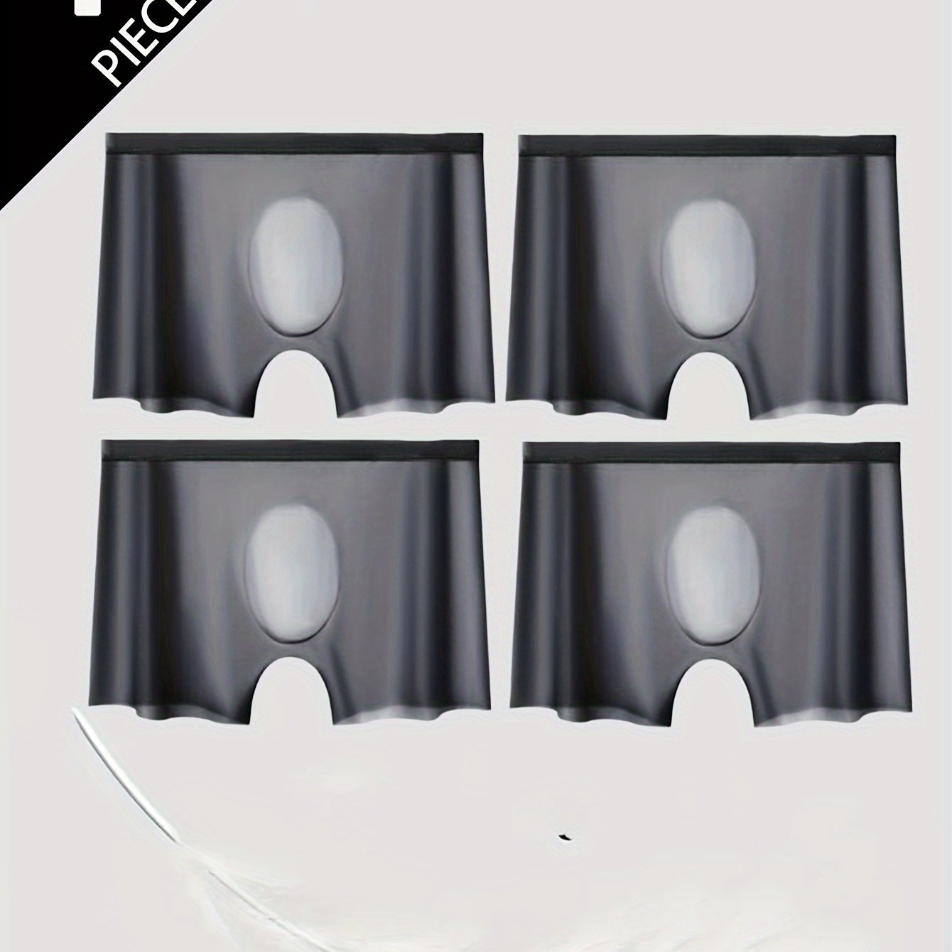TEMU Ensemble de sous-vêtements pour hommes 4 pièces en fibre de glace, tissu rafraîchissant couture, , respirant, couture plate, coupe carrée, slip