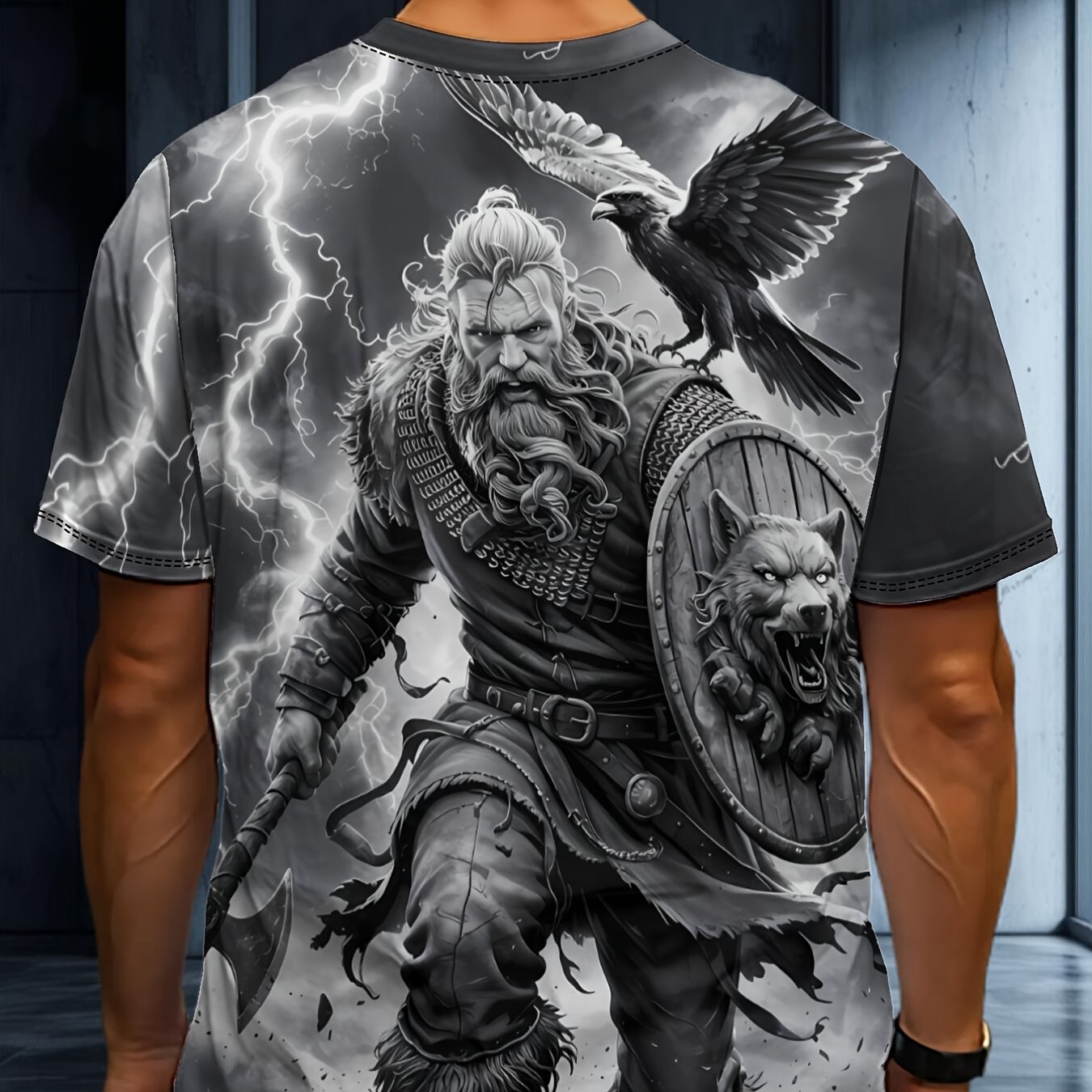 Norse Viking Go of War Outdoor Casual rokavi modni dizajn, plus size