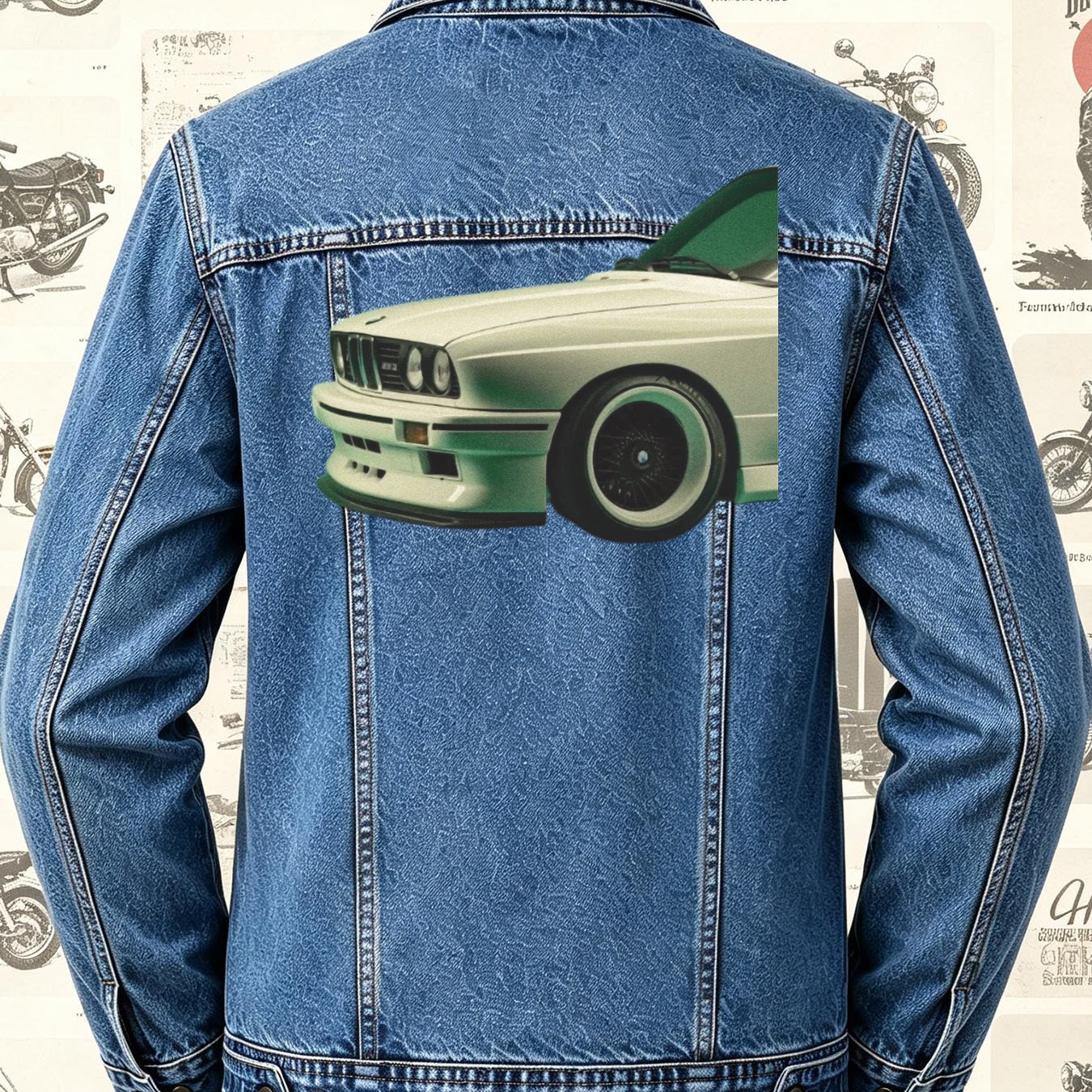 Image of Vintage Washed Blue Denim Jacket For Men Women With Chest Pockets, Relaxed Fit Casual Motorcycle Streetwear, Local Warehouse Stock, Ideal For Autumn , Daily Wear & Parties