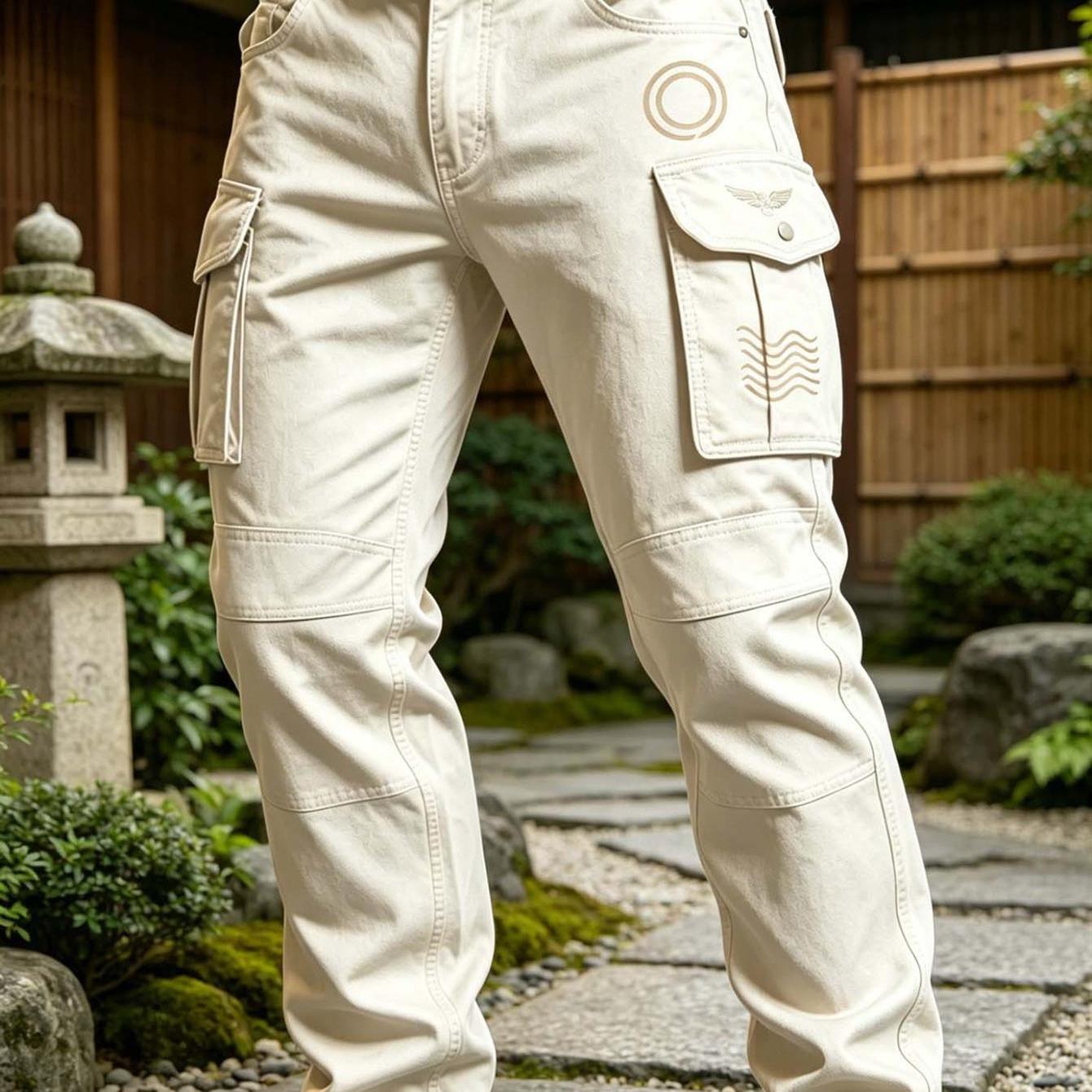 Image of 2026 Retro Faith Digital Printed Cargo Pants Loose Straight Multi-pocket Wear-resistant Casual Outdoor Daily Trousers