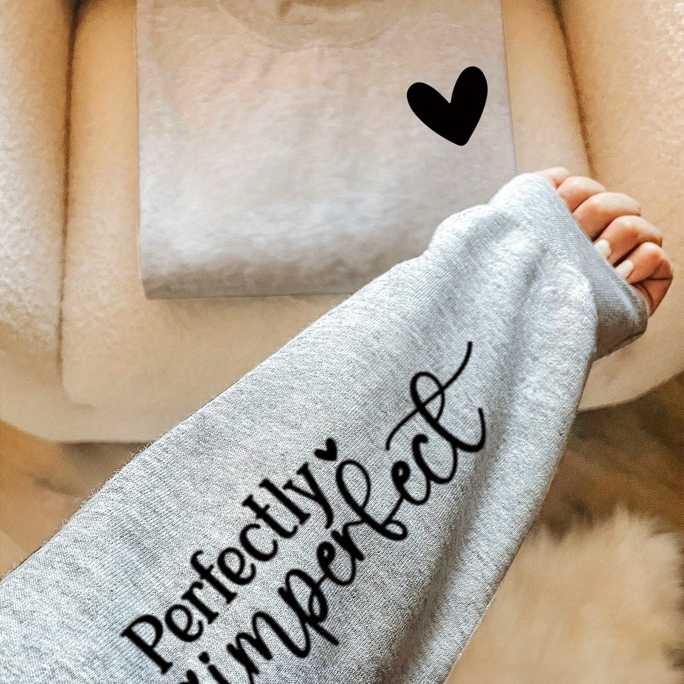 TEMU Graphic Print Sweatshirt, Crew Neck Casual Sweatshirt For Fall And Spring, Women's Clothing