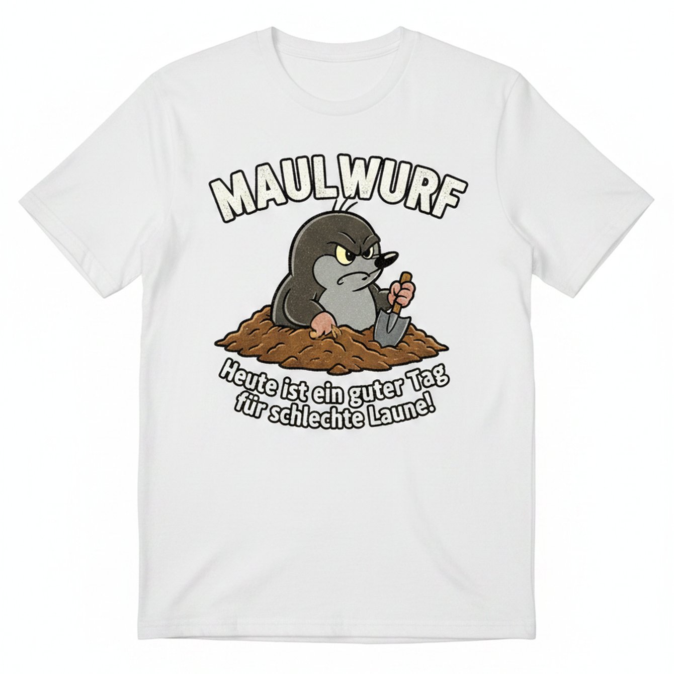 Retro Maulwurf Mole Cartoon 80s Style Funny German Tee, Vintage Cotton