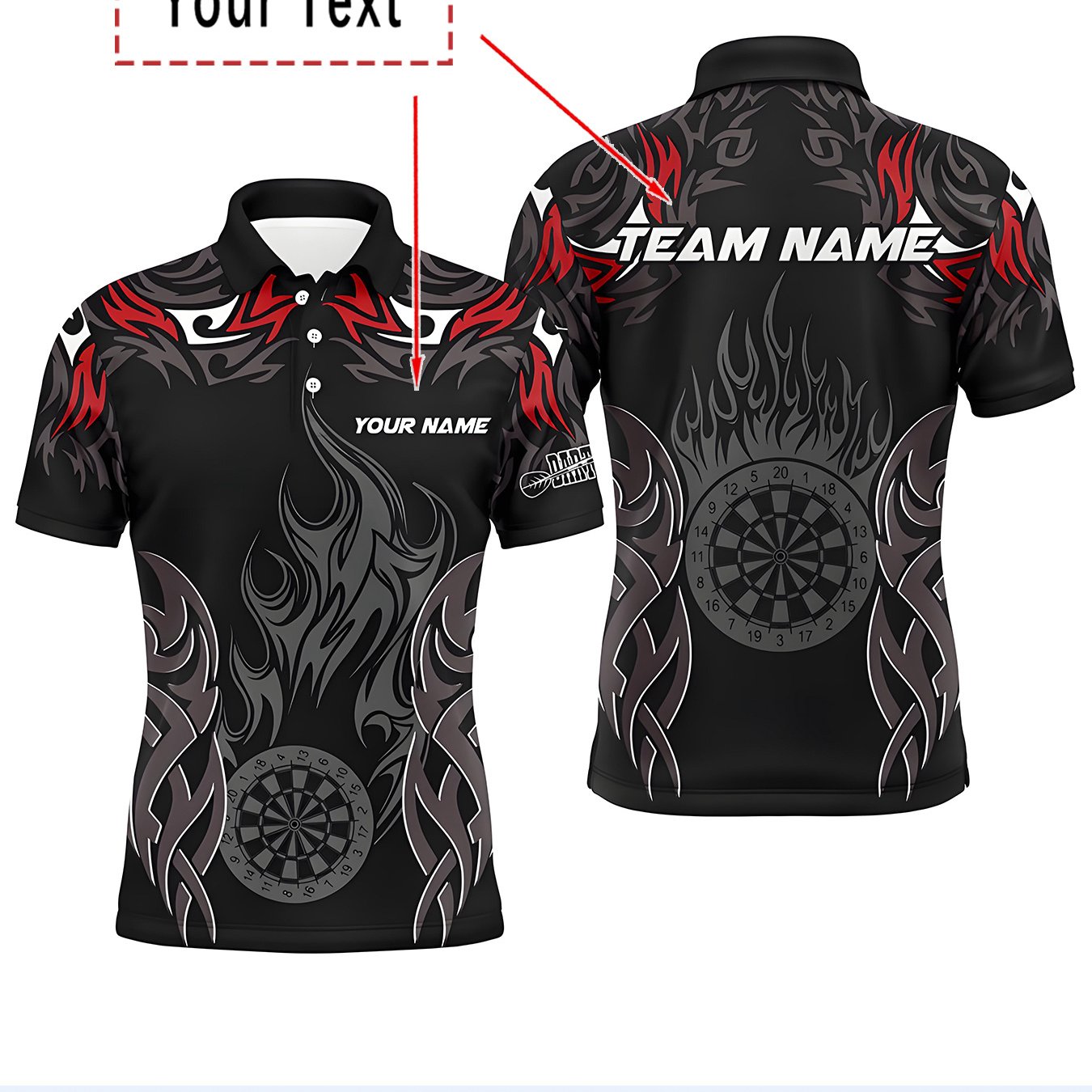 TEMU Men's Custom -themed Shirt - Personalized Name/number Full-body Print With Dartboard Design - Breathable Casual Suitable For Training,