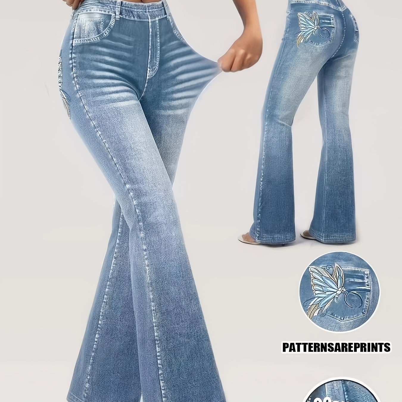 TEMU [printed Pants - Not Denim Fabric]printed Leggings - Not Denim Fabric, Lettering Directional Development Western Women's New Fashionable Elegant