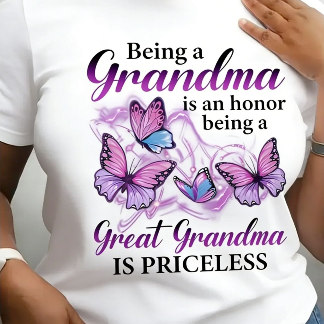 TEMU "being A Grandma Is " T-shirt - Purple And Graphic Print Tee For Men, Comfortable Crew Neck Top, Men's Casual Short Sleeve Round Neck Shirt,