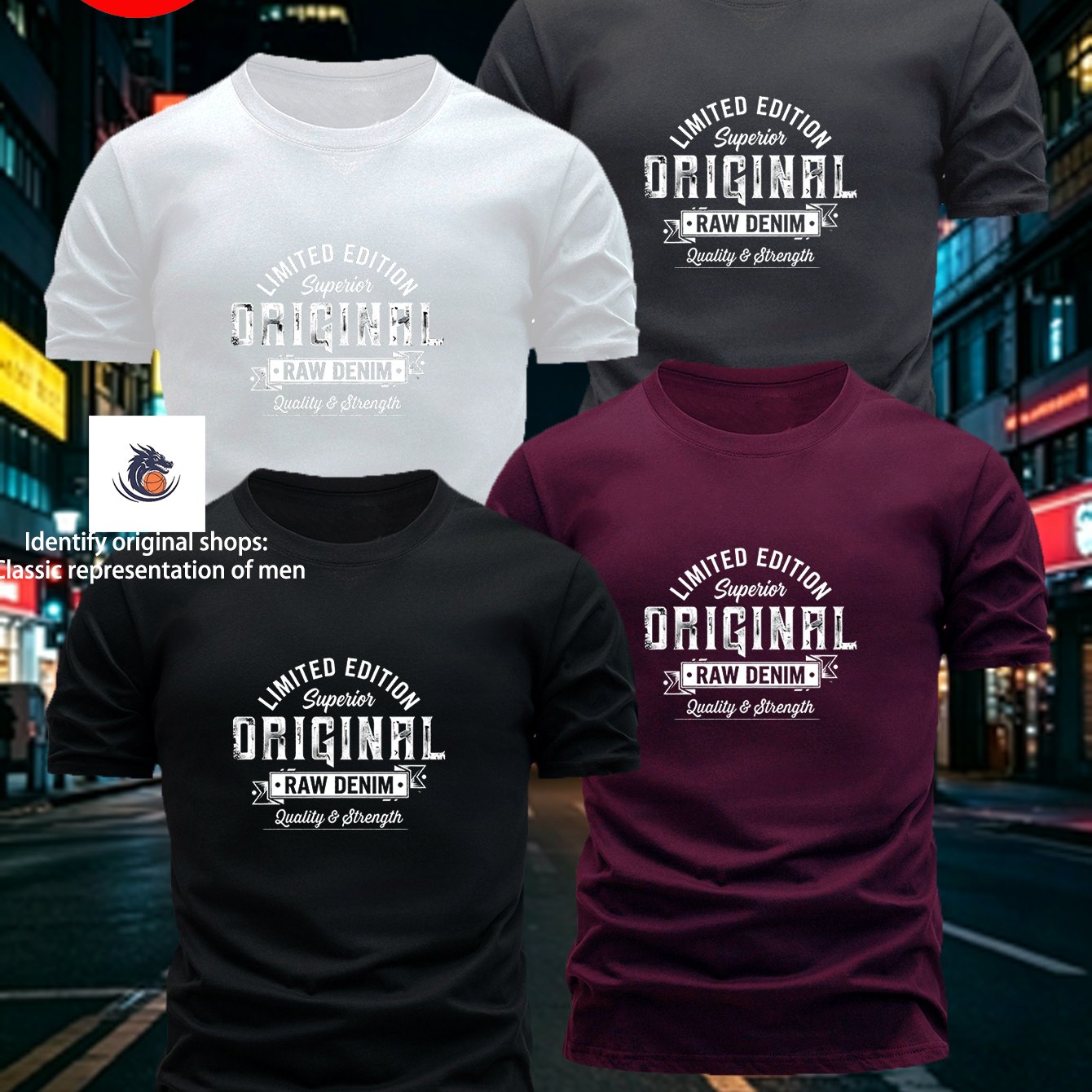 TEMU 4pcs Men's Short Sleeve T-shirt Set, Design, Chest Print Of 