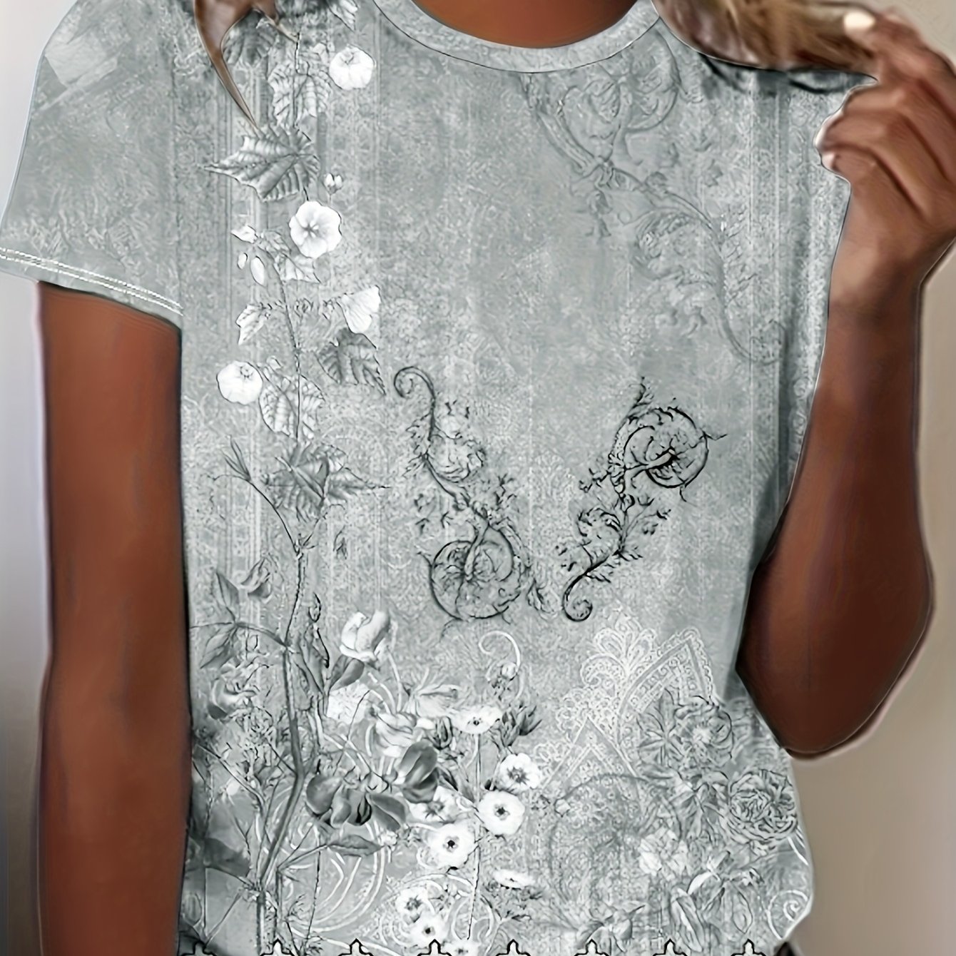 E-shop Xixi Directional - 2025 Cross-Border Europäisch-Amerikanisches Damenmode Rundhals Kurzarm Casual Loose Top -Shirt