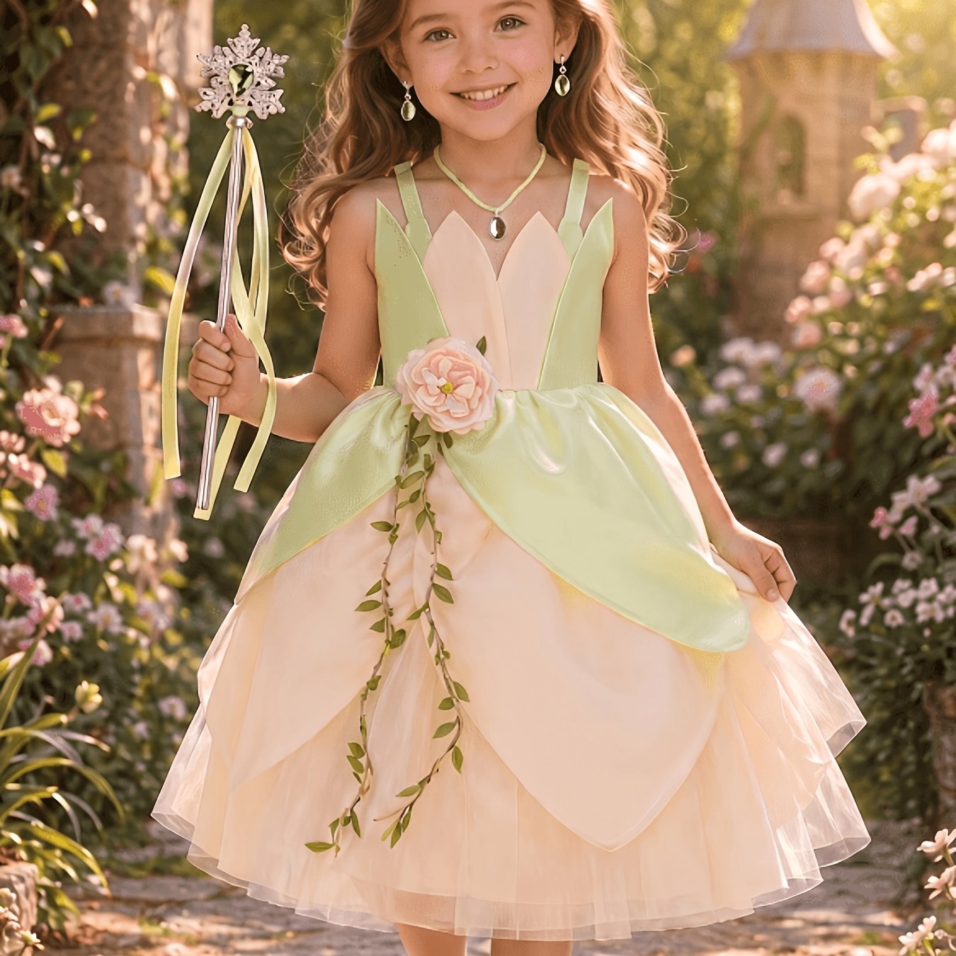 Image of Girls' Clothing - Suitable For Role-playing, Casual Wear, Dance Party Attire, Halloween Party - With Clothing Accessories For Decoration
