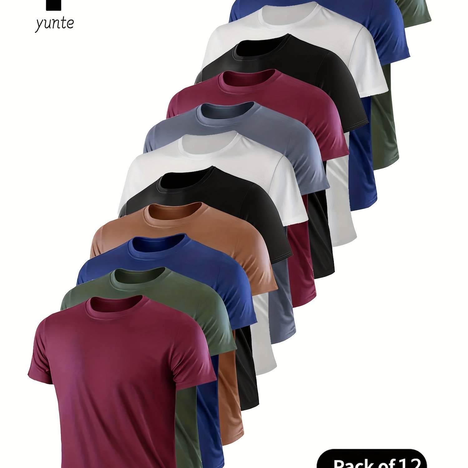 TEMU 12pcs Mixed Colors: Wine Red, Army Green, Navy Blue, Khaki, Black, White, Gray, Wine Red, Black, White, Navy Blue, Army Green. Ultra-lightweight